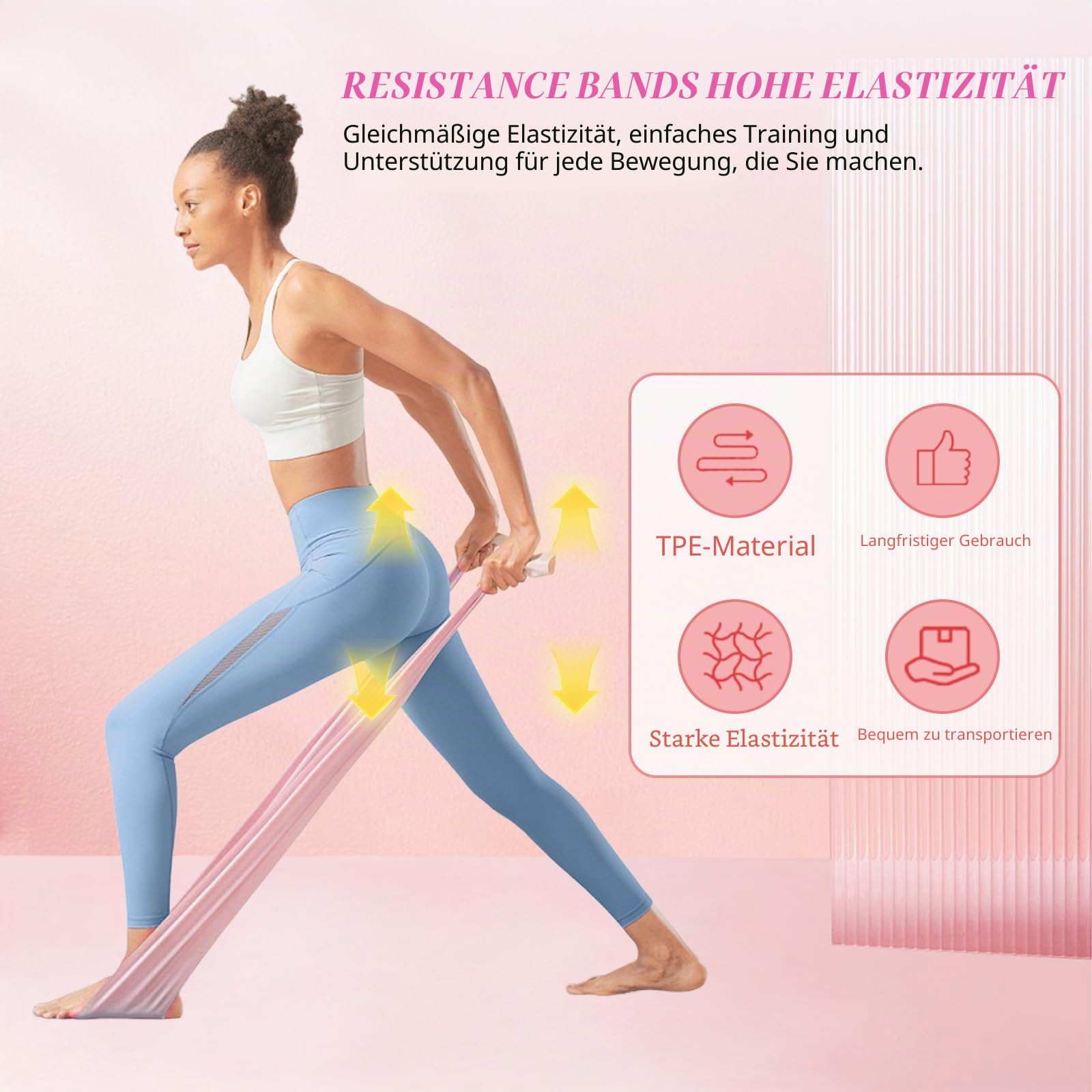 Pilates Essential Kit, Tragbares Pilates-Set für Zuhause für Frauen, mit Pilates-Toning-Ring und Langen Widerstandsbändern, weichem Pilates-Ball und Pilates-Griffsocken