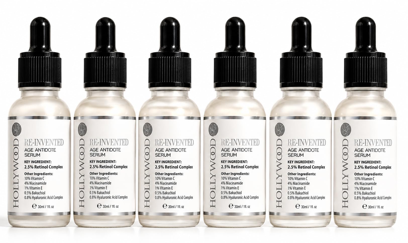Retinol-Serum 2,5 % – 4 x stärker als Anti-Aging- und Anti-Akne-Behandlungen. Mit 11 % Hyaluronsäure und 20 % Vitamin C, stärkere Leistung.