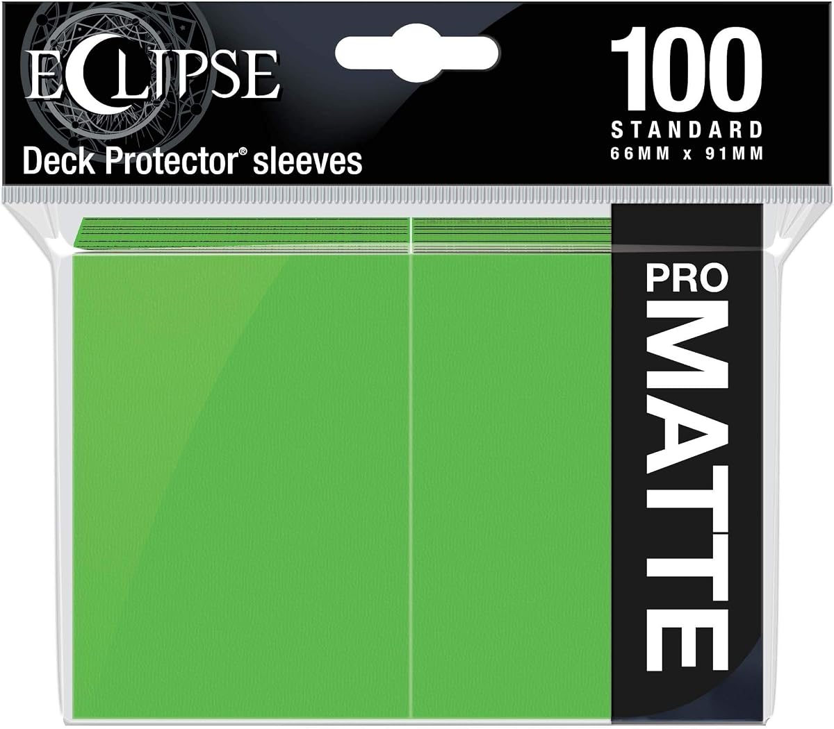 Eclipse Matte Deck Protector Sleeves – Lime Green, 100 Pack | Standard size matte card sleeves with opaque backing, anti-glare finish, split-resistant seal, and 100 pack for TCG decks