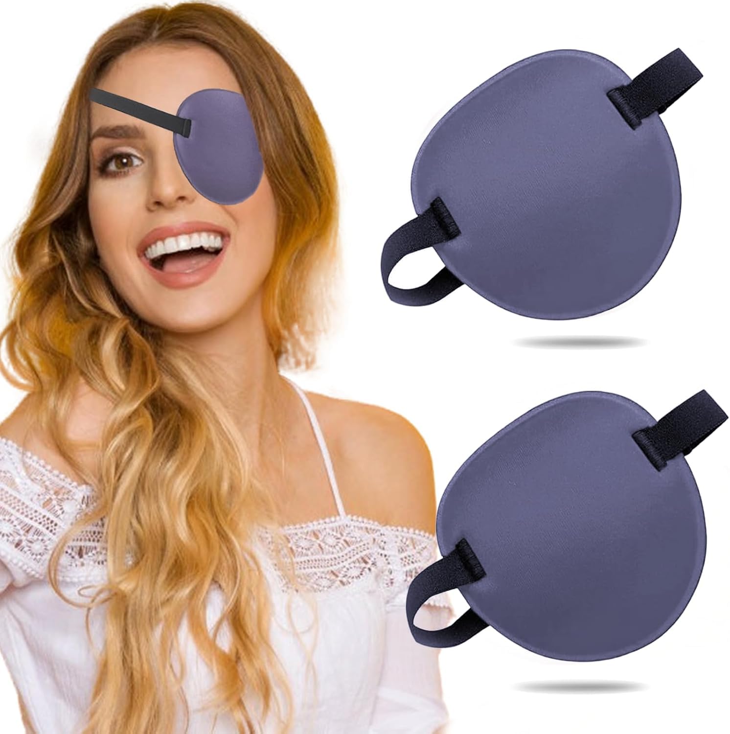 2PCS Eye Patch Medical for Adults and Kids, Left and Right Eye, Purple