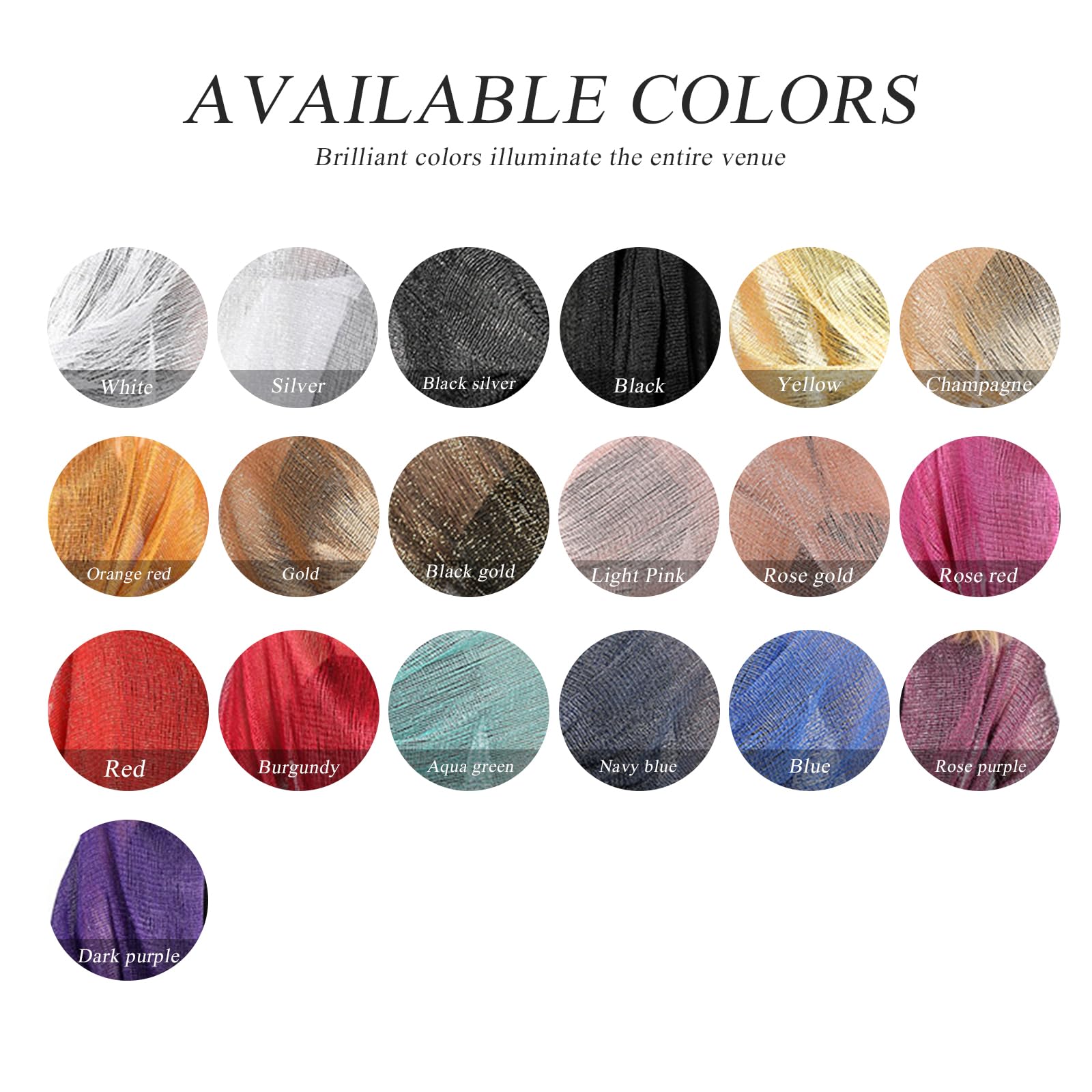 LumiSyne Donna Scialle Stola Metallici Scintillanti Con Fibbia Ad Anello Tinta Unita Glitter Nappe a Frange Foulard Lunga Leggero Stola Elegante Per Abito Da Sera Sposa Matrimonio Cerimonia Festa