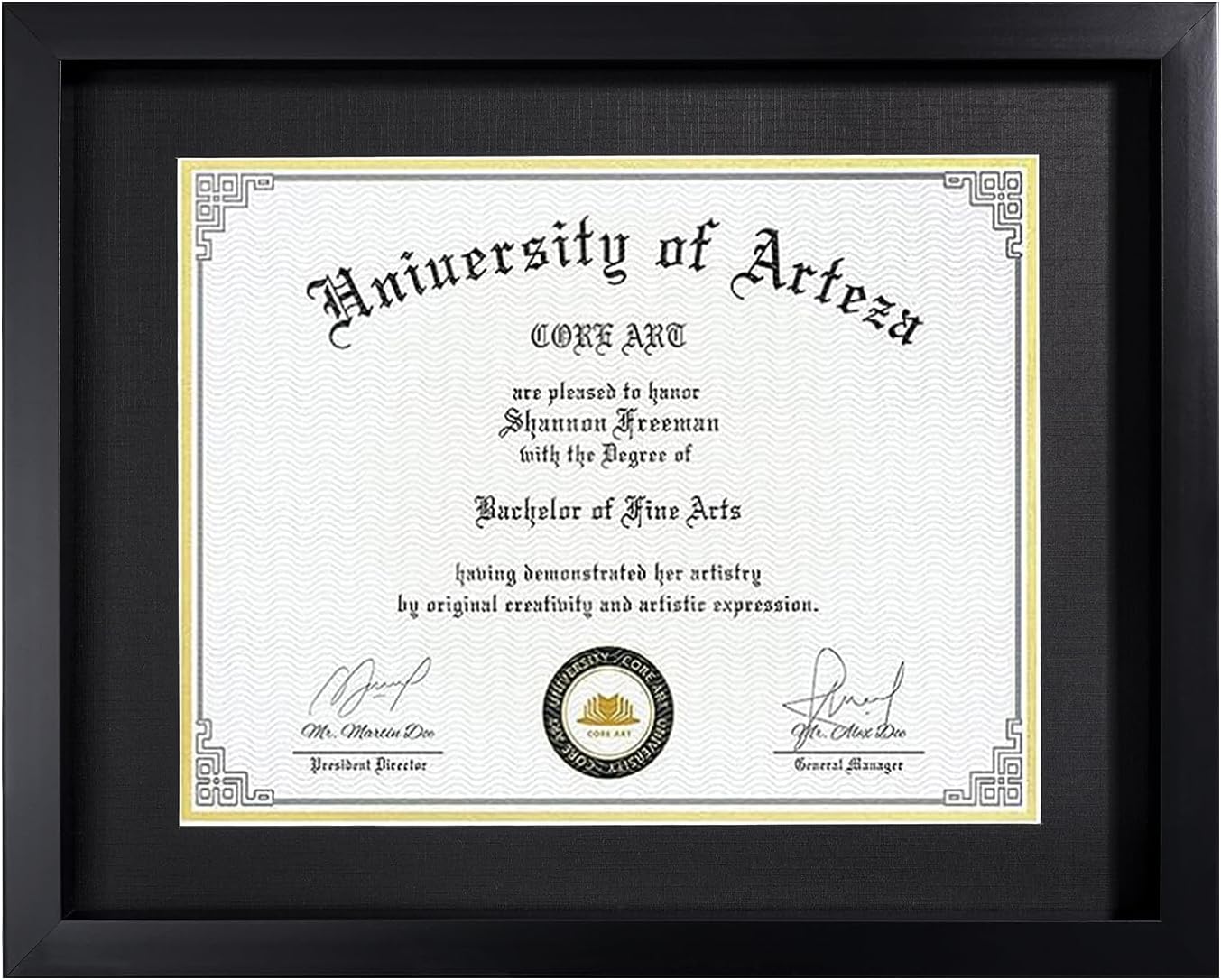 Black Diploma Frame