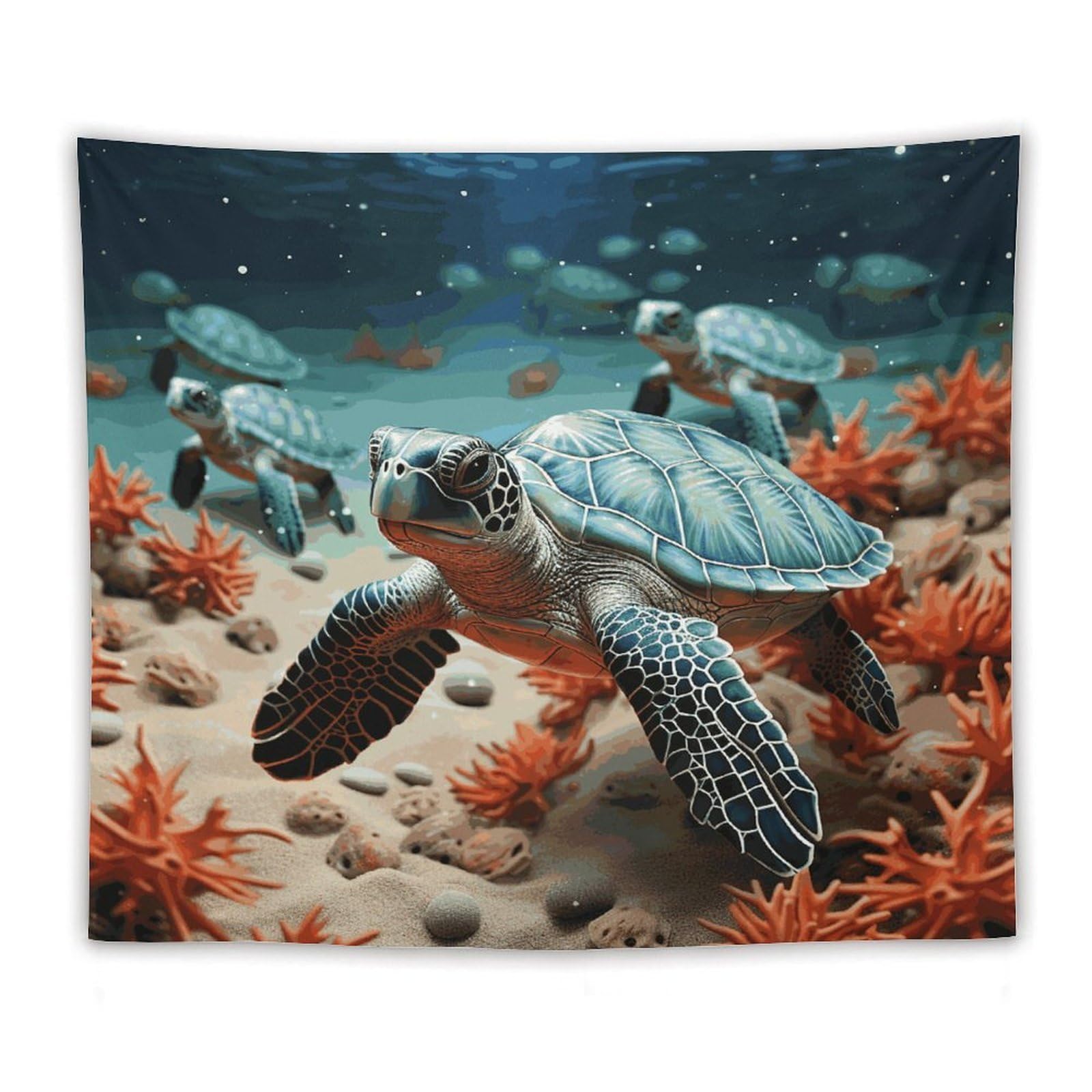 LDGSUPH Turtle Starfish Tapestry Wall Hanging Decor Anti-fading Aesthetic Wall Tapestries Fashion Wall Blanket Decor Modern Wall Art Tapestry for Bedroom Home Decor 50"x60"