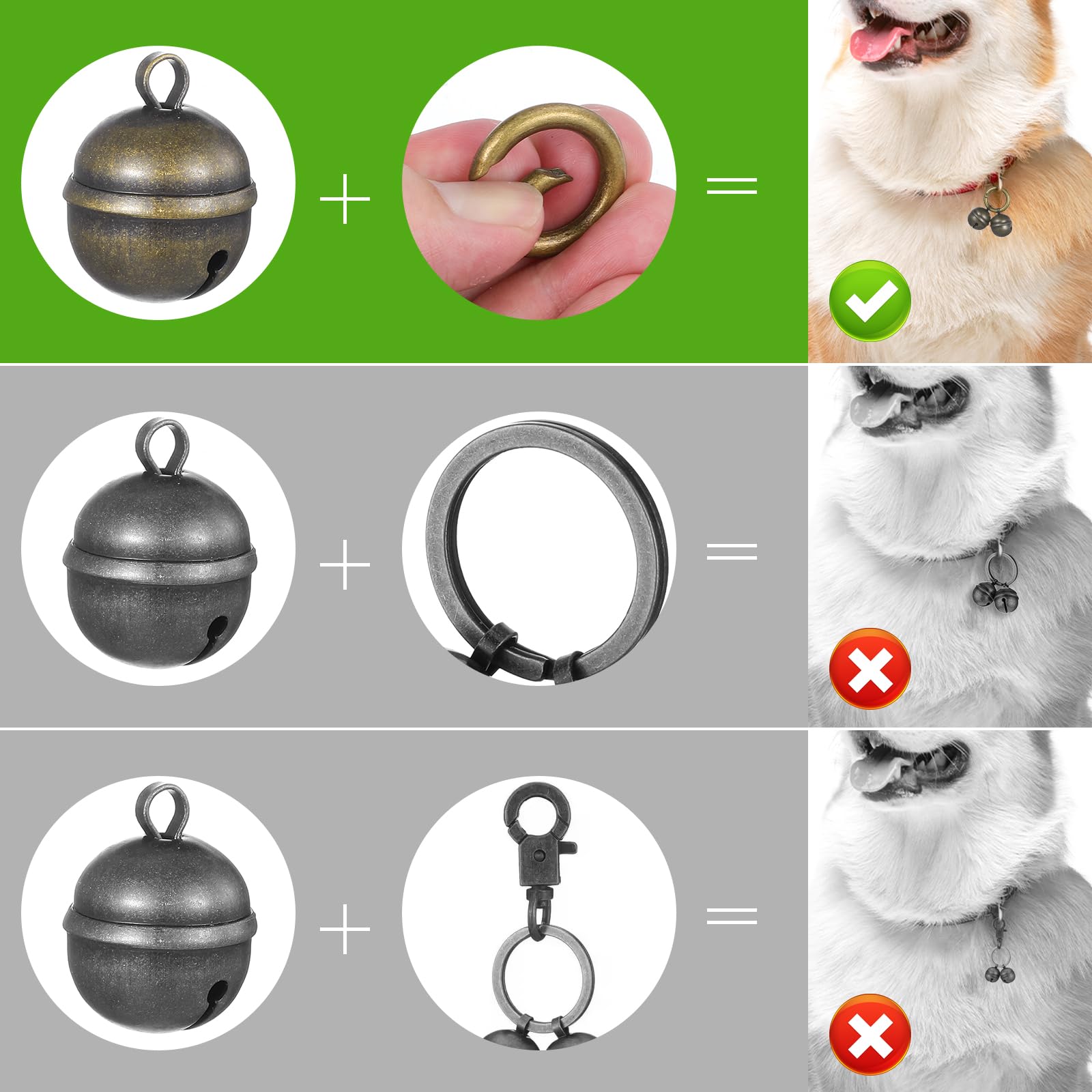Gjinxi Lot de 2 cloches pour chien et chat cloches pour animaux de compagnie tracker cloches pour chat pendentif cloche pour chiens collier de chat décoration
