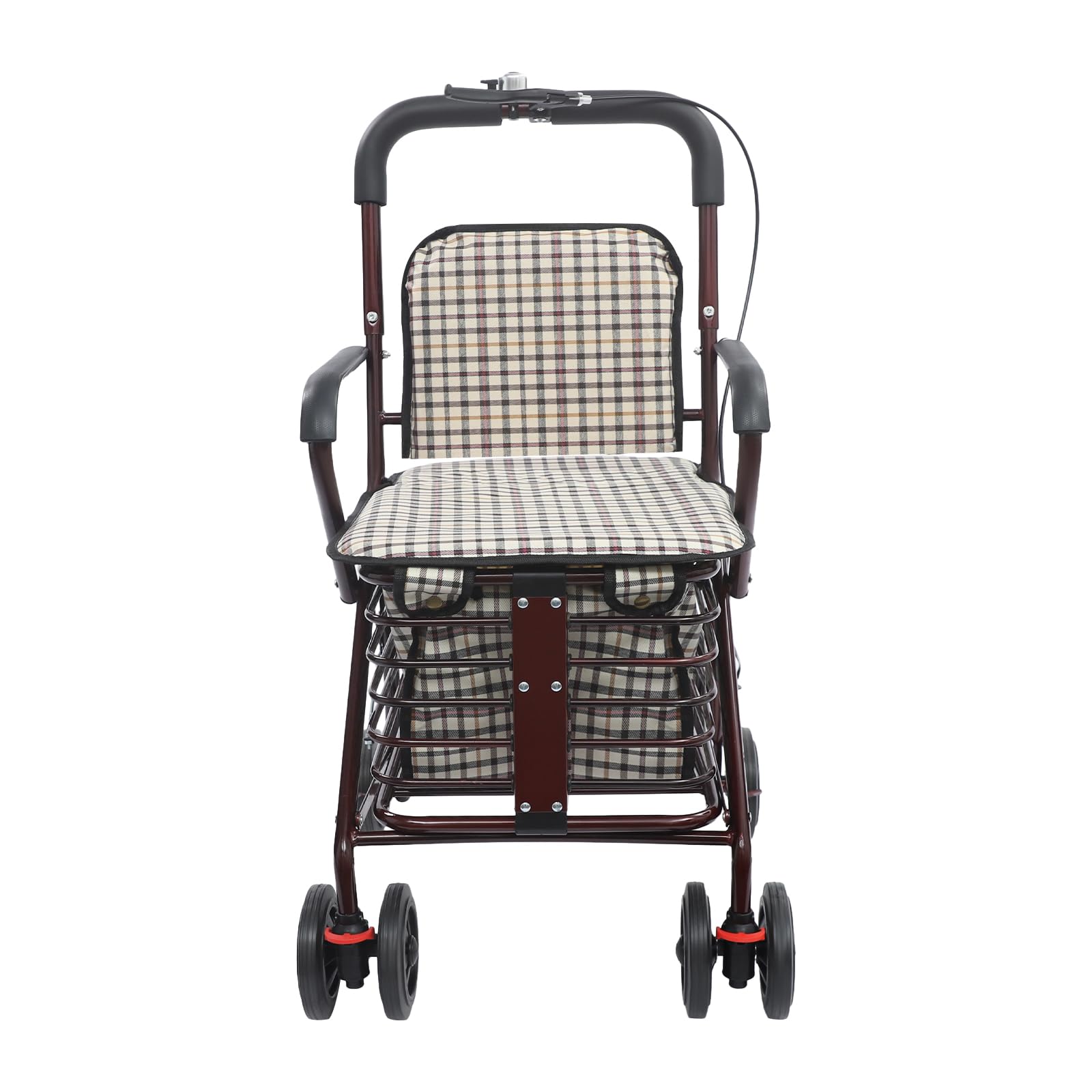 Shopping Trolley with Seat Holds 440 Pounds for Safe Sitting on Long Trips