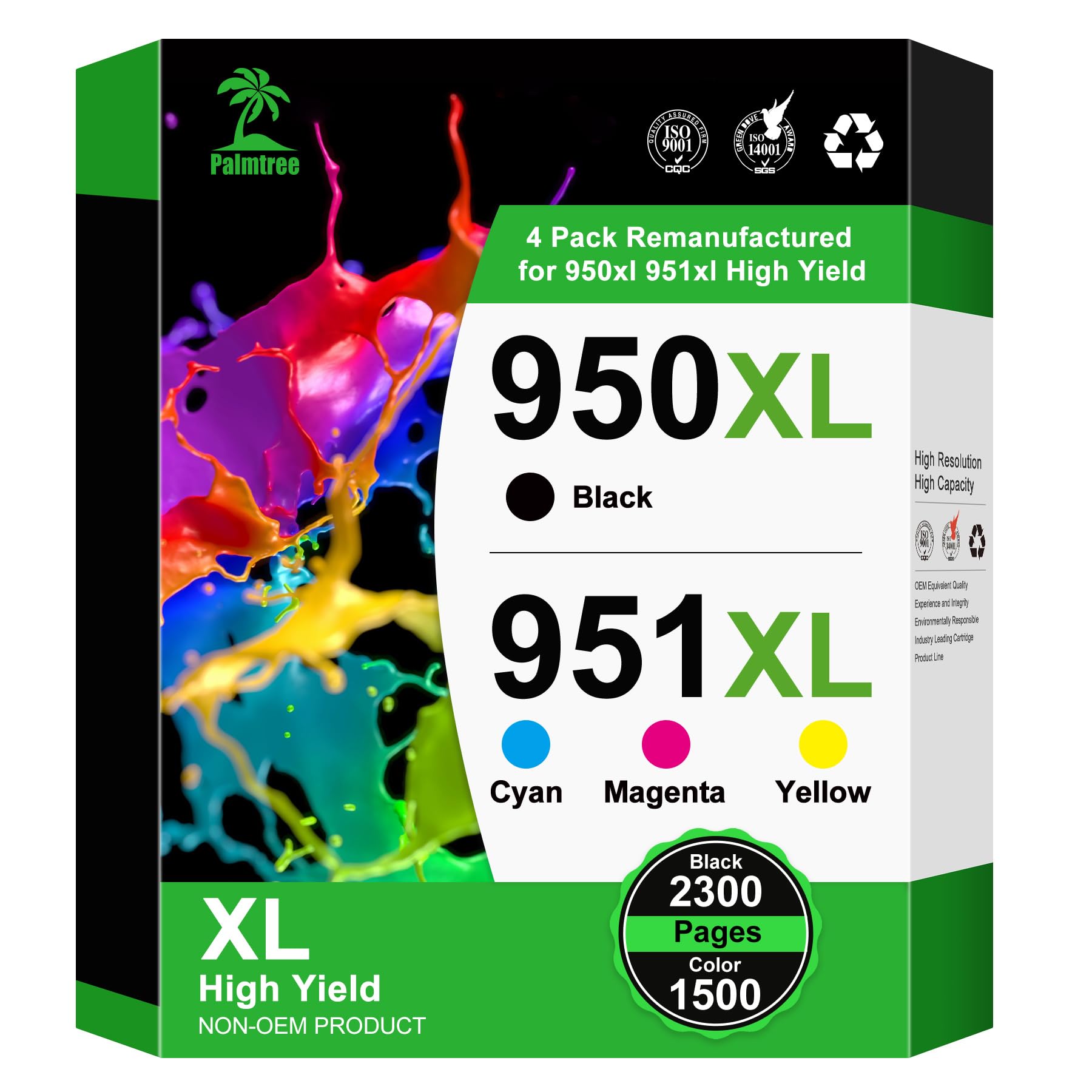 950 XL 951XL Multipack Remanufactured für HP 951XL Multipack 950 951 für Officejet Pro 8620 Patronen für HP Officejet Pro 8600 8610 8615 8100 8616 8625 8630 276DW Druckern (4er-Pack)