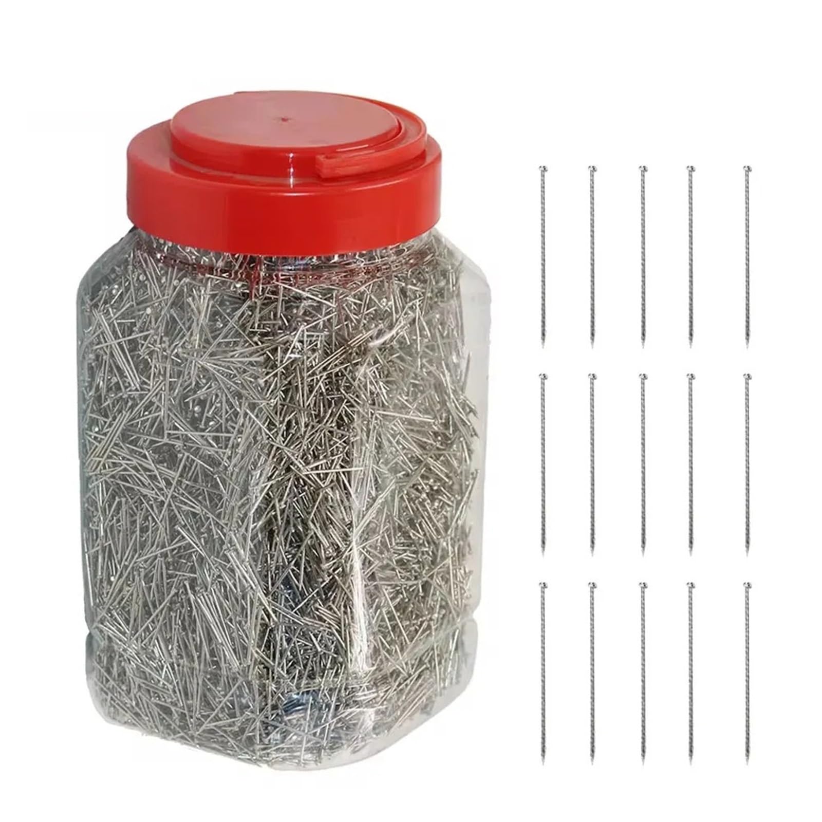 Alfileres de costura de 1 kg/caja de 0,7 mm x 2 cm, acero inoxidable, pin de satén fino para confección de joyas, costura, manualidades, herramienta de costura