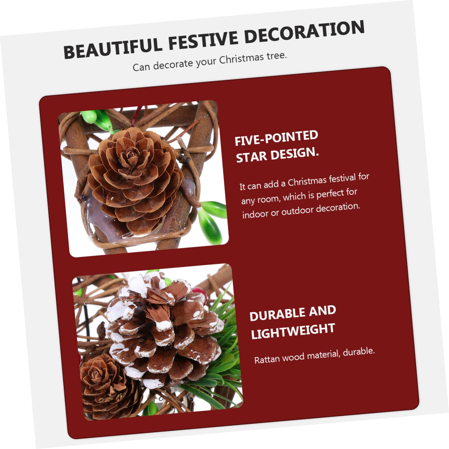 5 STK Weihnachtsschmuck Gold Plüsch Weihnachten Ornamente Christbaumschmuck Dekorationen Weihnachtsdekoration Zwerge Anhänger Girlande Hohles Holzdekoration Hölzern Coffee PRETYZOOM