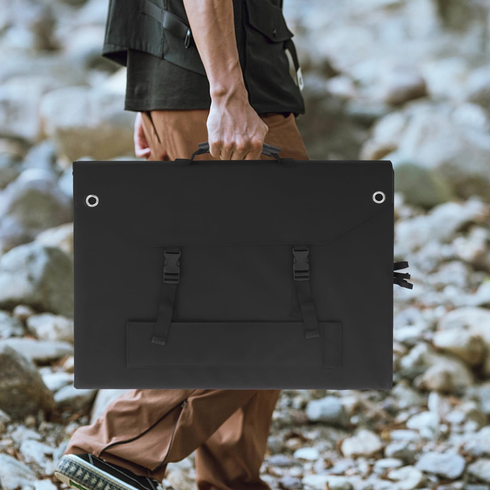 300W Panel Solar Portátil,IP4 Cargador Solar Portátil con tecnología HPBC y 24.8% de eficiencia,Módulo Solar Plegable de ETFE y paño Oxford con adaptador MC4,para aire libre,embarcaciones,camping