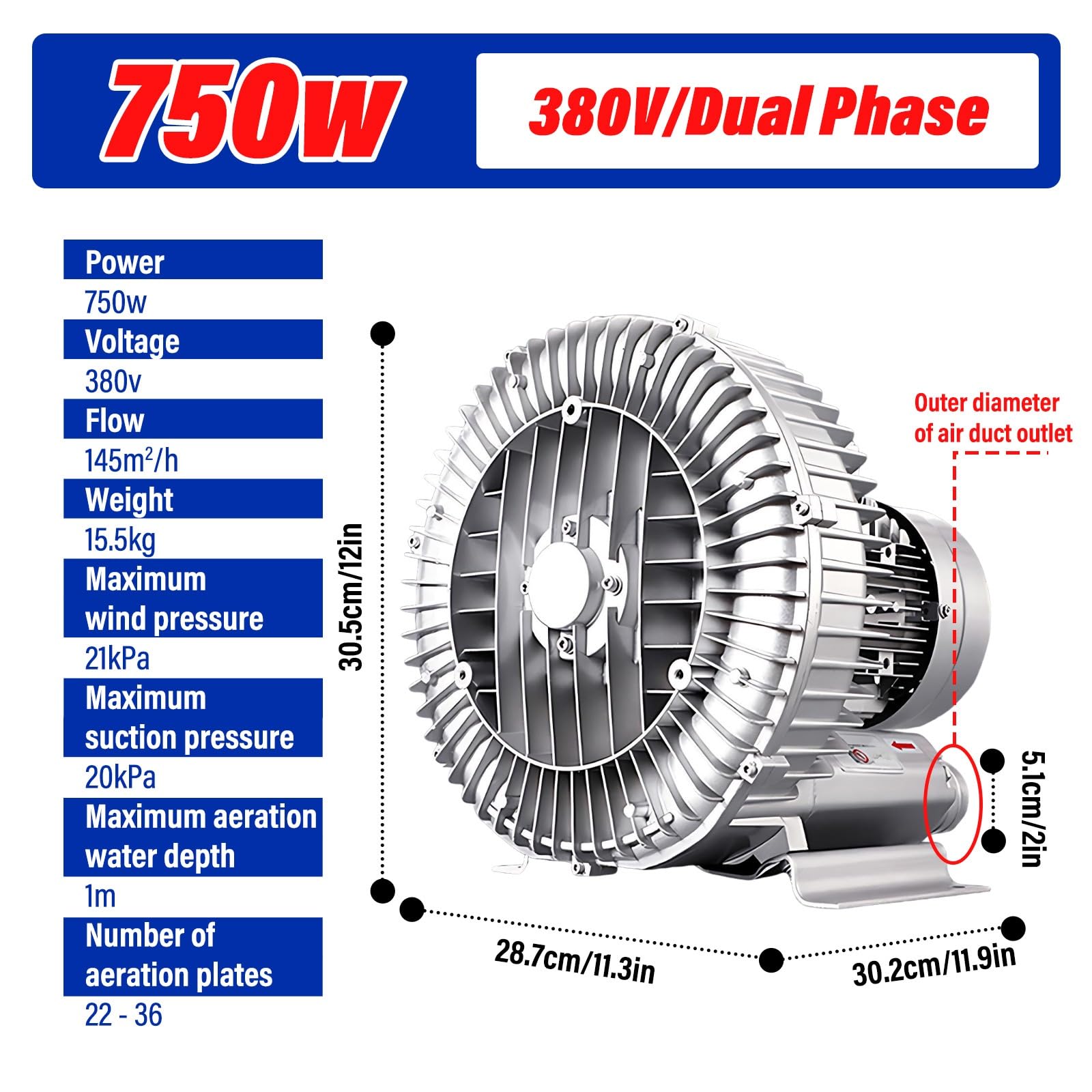 Ventilador Centrífugo De Alta Presión, Soplador De Anillo Regenerativo, Bomba De Vacío Industrial, Aireación De Acuarios Y Circulación Eficiente del Agua