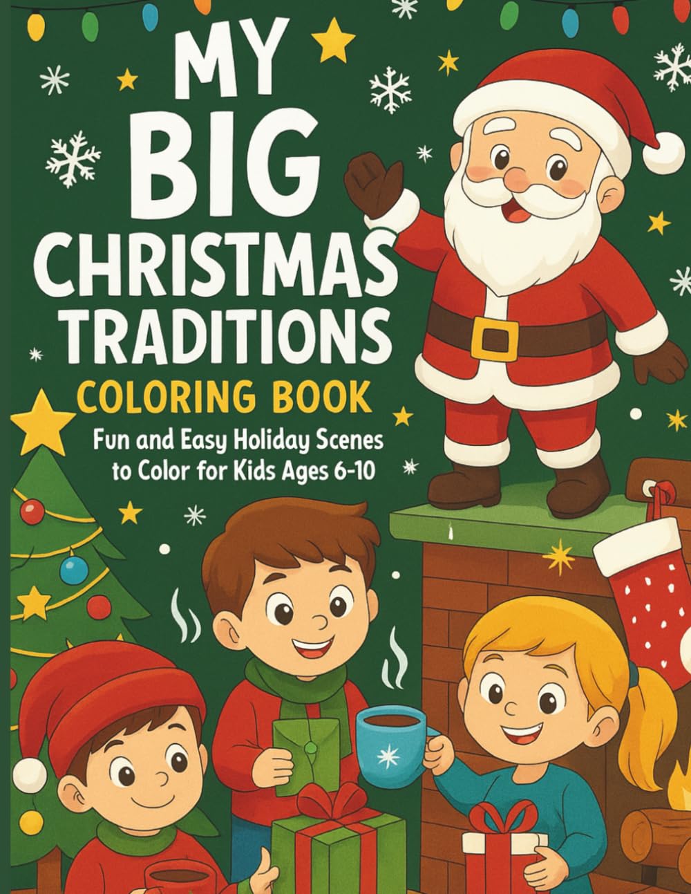 My Big Christmas Traditions Coloring Book: Fun and Easy Holiday Scenes to Color for Kids Ages 6-10