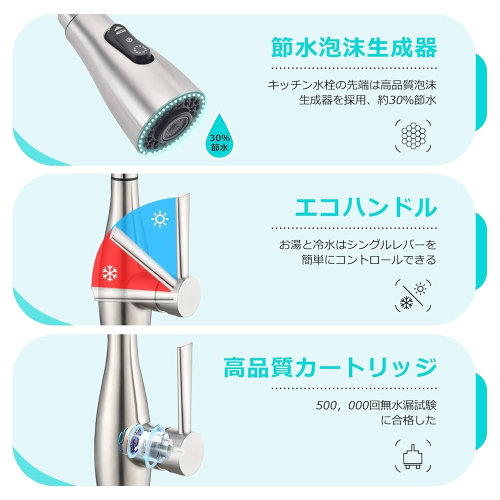 Amazon | CREAキッチン蛇口 混合水栓 キッチン 水栓 タッチ