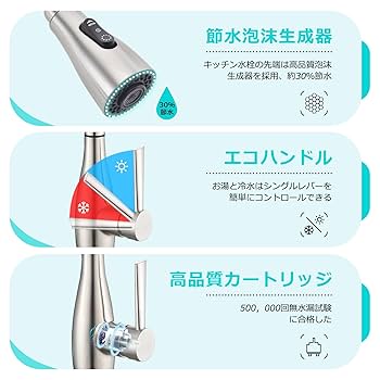 くれあ Amazon | CREA タッチレス水栓 キッチン水栓 自動水栓 キッチン