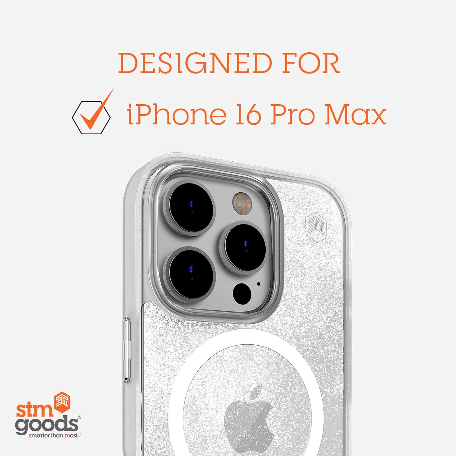 STM Relax Sand MagSafe® Case for iPhone 16 Pro Max - Designed to Calm Your Mind Through Liquid-Like Moving Sand - High-Performance Durable Polycarbonate- Enhanced Drop Protection - Black/Grey