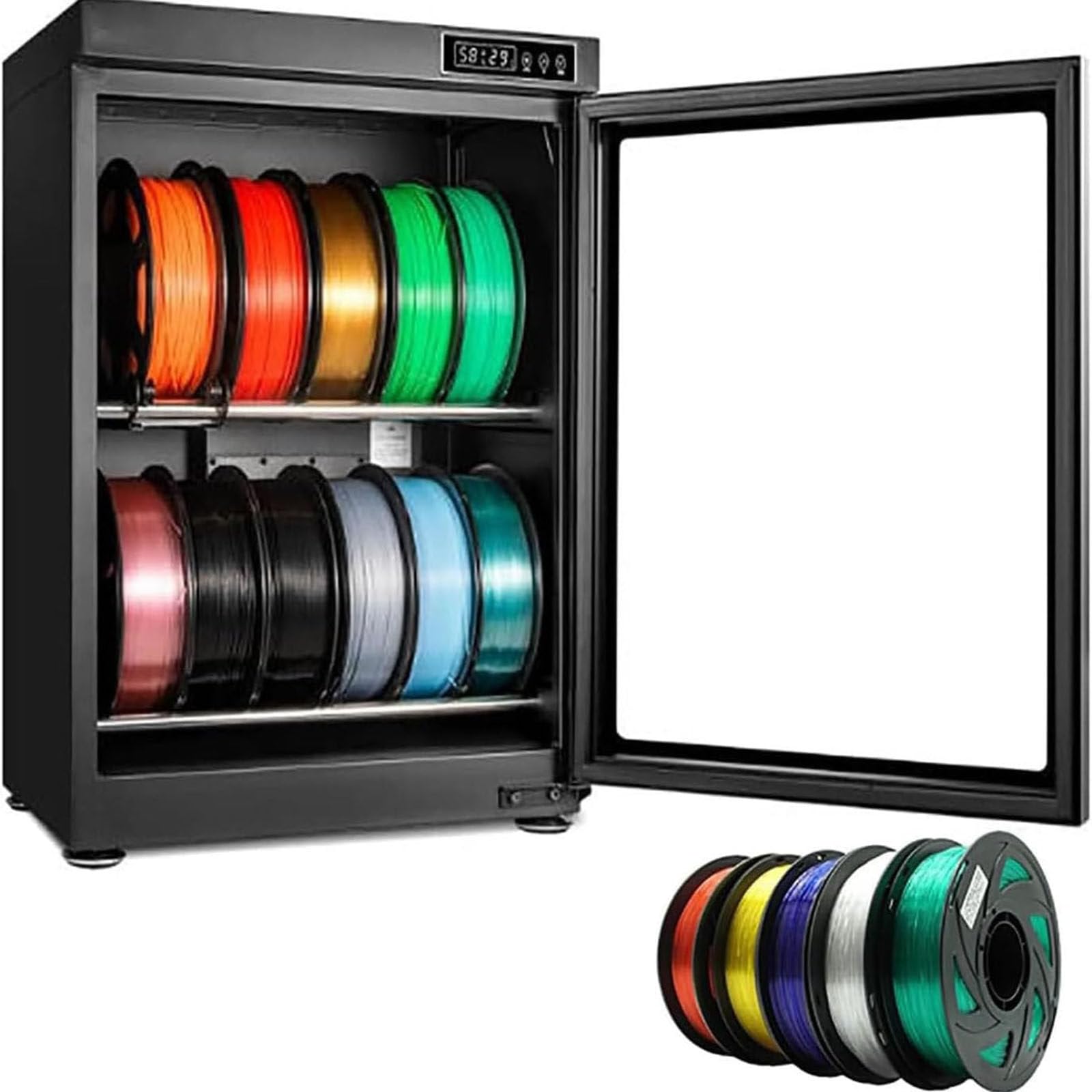 Armoire de séchage pour filaments 3D, boîte de Rangement Anti-humidité pouvant contenir 10-12/15-21 bobines de Filament, Structure de séchage métallique étanche 70L