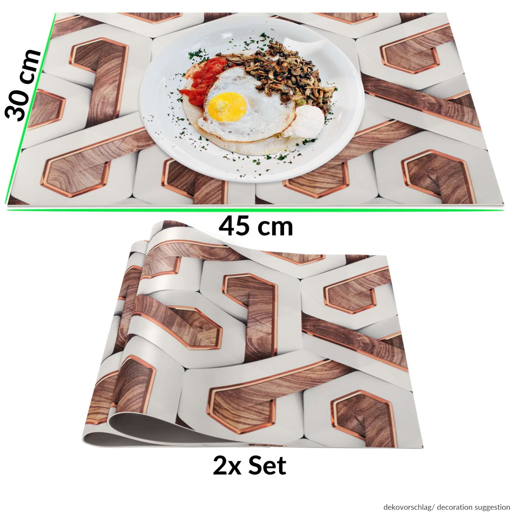 Lot De 2 Sets De Table Antidérapants Et Lavables En PVC Tissé