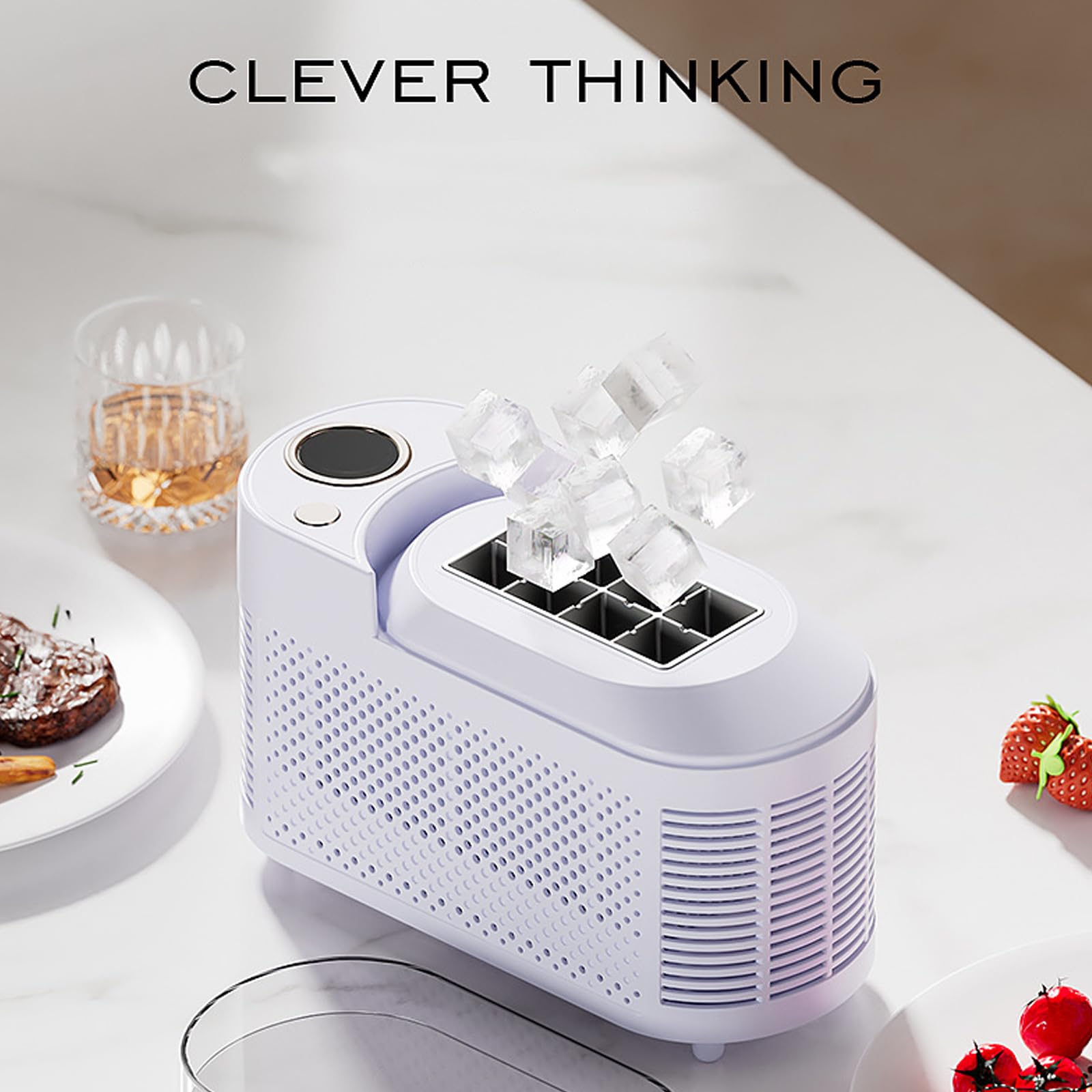 Máquina de hielo de semiconductores con bajo nivel de ruido, máquina portátil para acampada, hogar, forma de cubo multifuncional, máquina de escritorio para el hogar