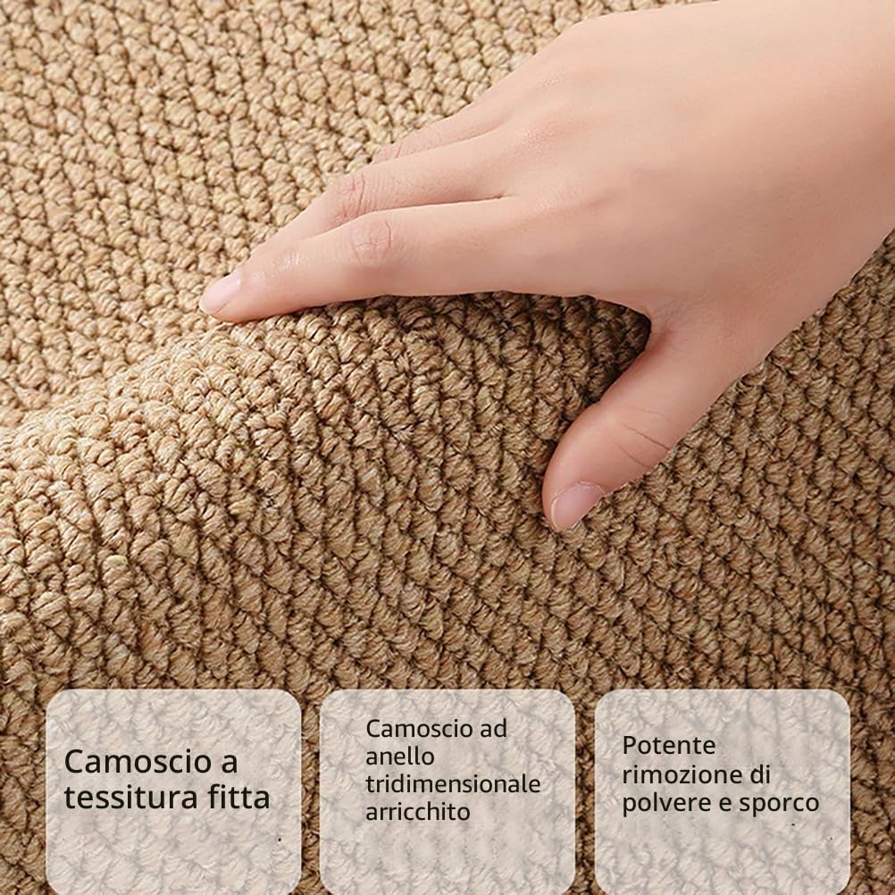 Generico Tappeto Robusto per Interni ed Esterni con Effetto Juta Naturale, Antiscivolo per Soggiorno Tappeti Moderni per Camera da Letto Tappeti per Camerette Tappeto Scendiletto,Marrone,120 * 180CM