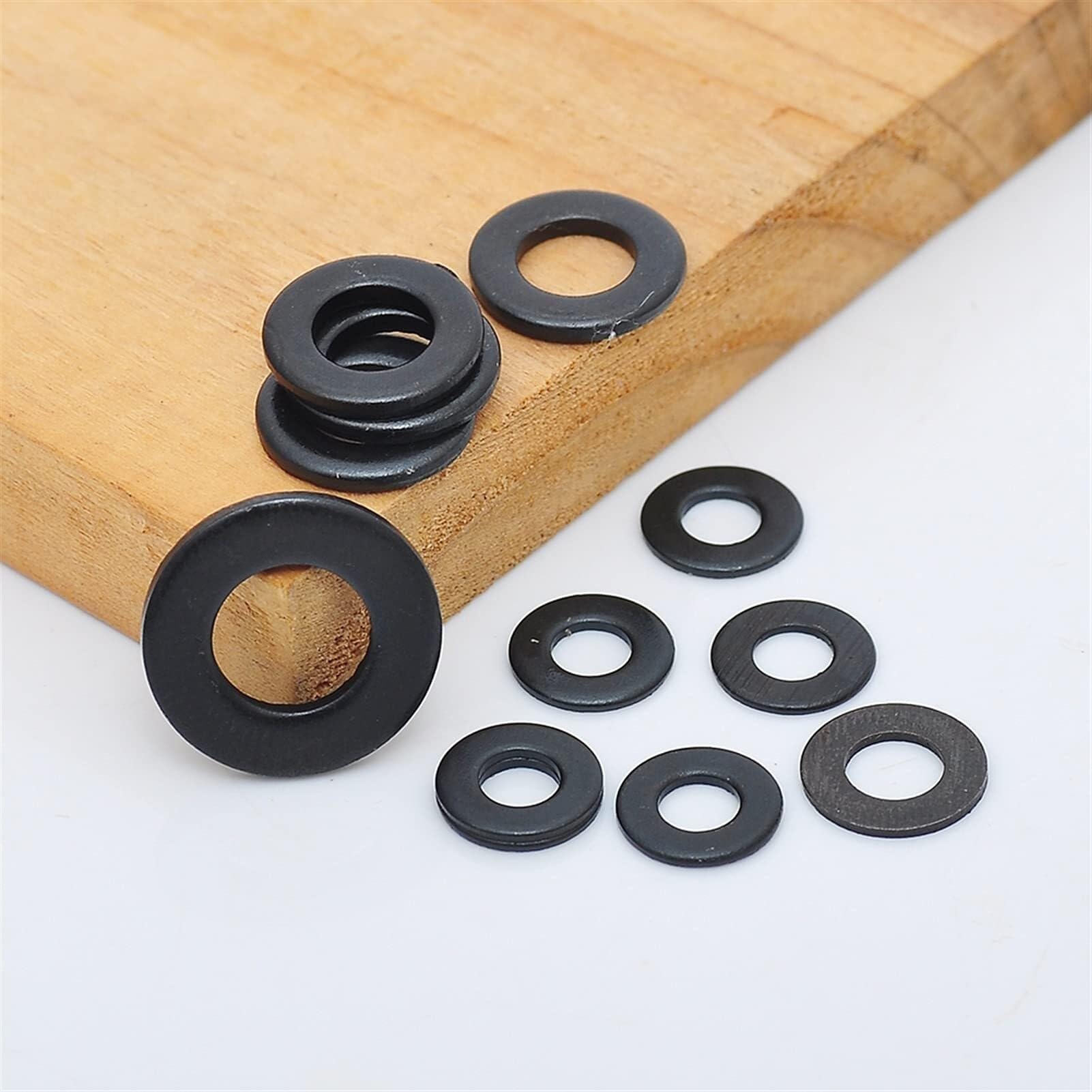 Kit de joints toriques en caoutchouc 500 pièces ensemble de rondelles plates m2 m2.5 m3 m4 m5 m6 m8 m10 ensemble de joints noirs en acier au carbone Kit d'assortiment de rondelles unies joint d'étanch