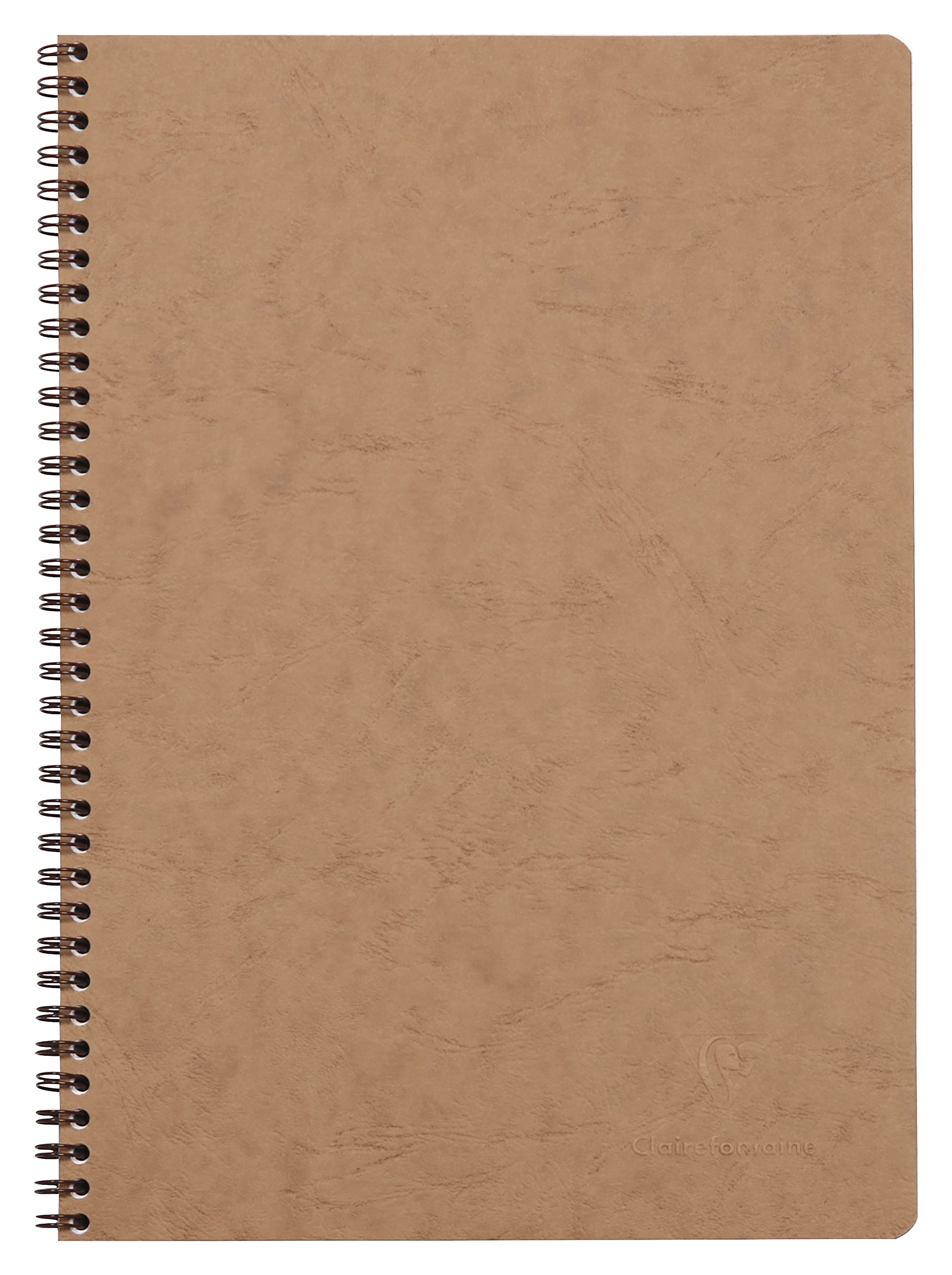 Clairefontaine78145C Collection Age Bag Tobacco Spiral Notebook - A4 21x29,7 cm - 100 Lined Pages with Margin - 90 g White Paper - Glossy Cardboard Cover Grain Leather