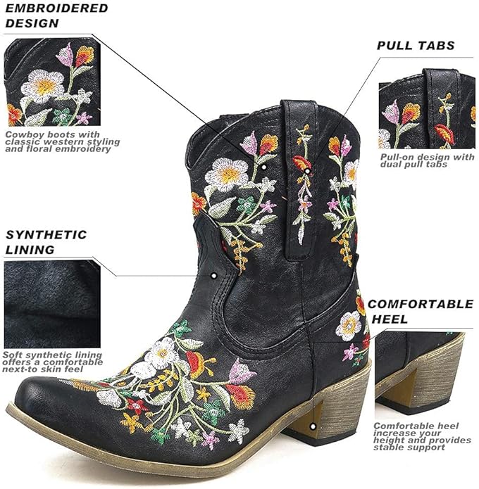 Mikarka Pointed Stitched Embroidered Western