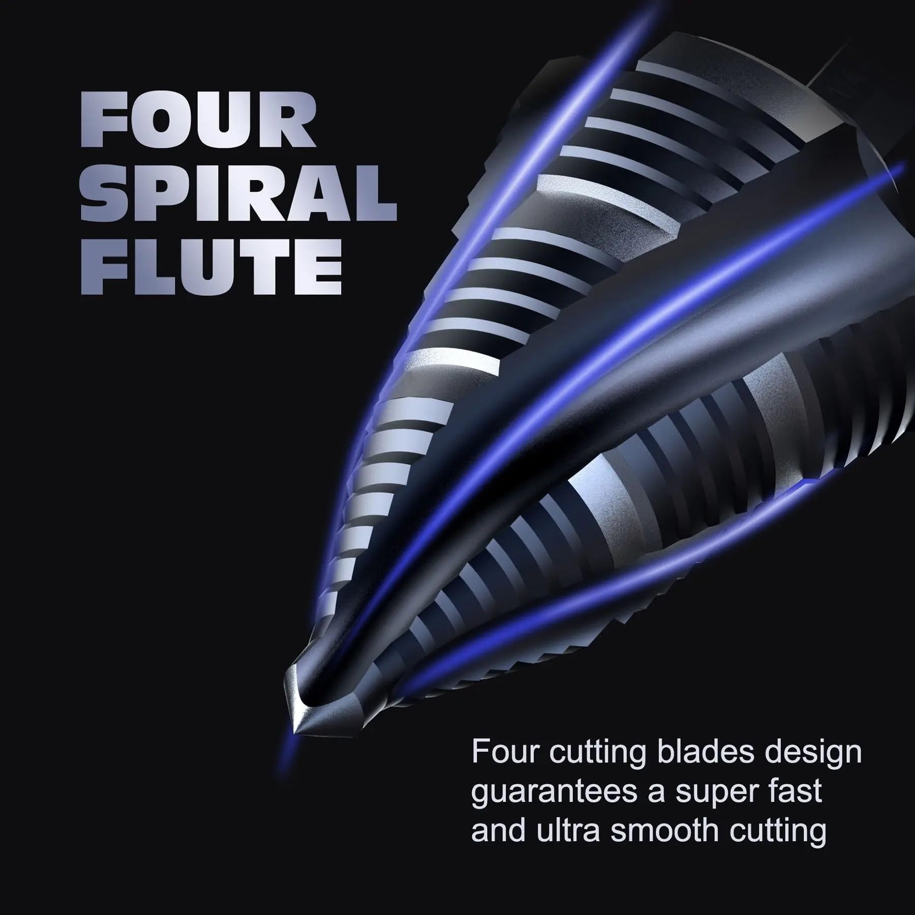 Punta A Scalare Punta Da Trapano A Gradini HSS Al Cobalto M35 | Punta a gradino Unibit con 4 scanalature a spirale da 1/8"-1/2" Gambo da 1/4" rivestito in Tiain resistente all'usura(OR03)