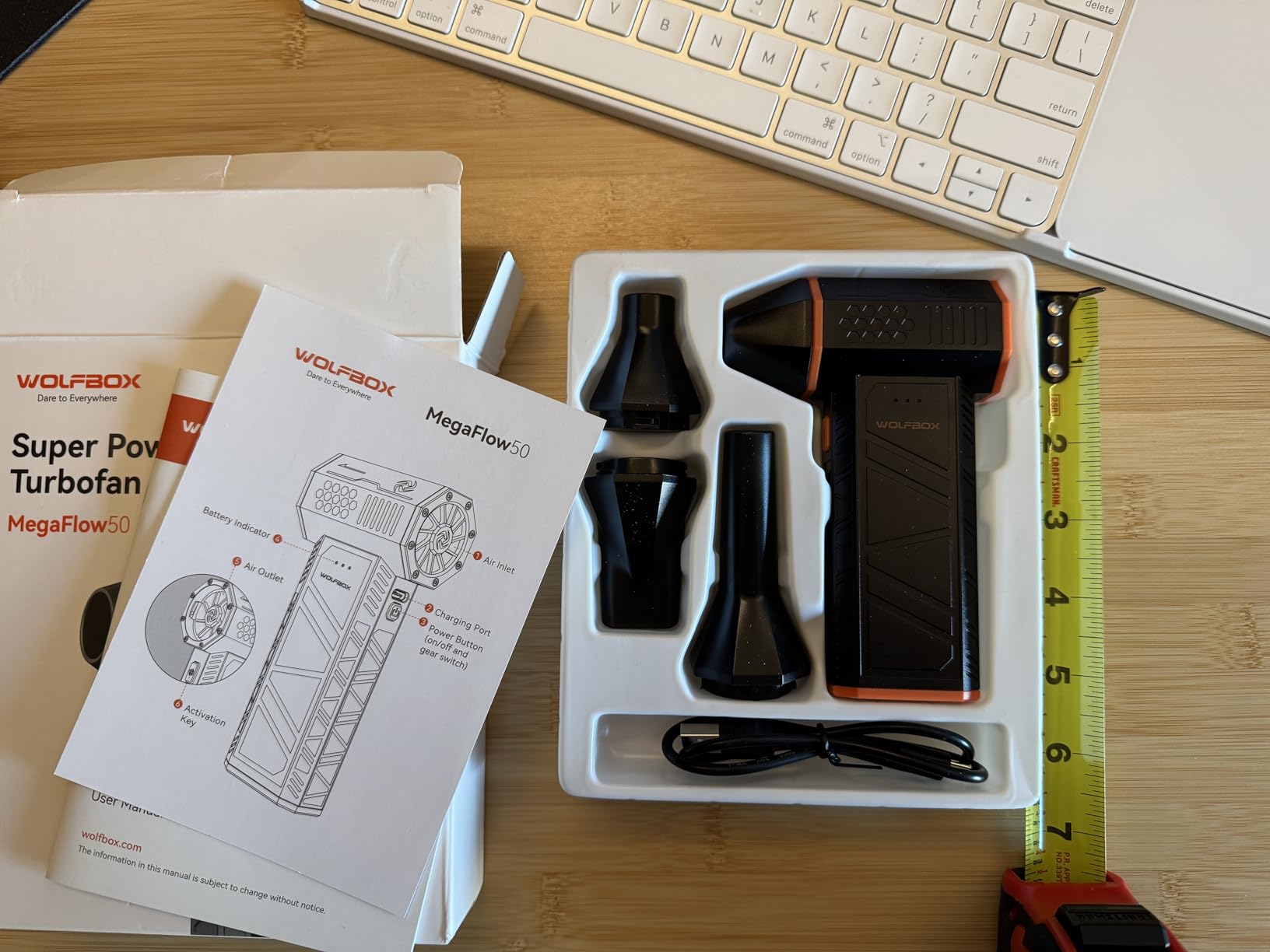 WOLFBOX MF50 Compressed Air Duster-110000RPM Super Power Cordless Air Duster, 3-Gear Adjustable Mini Blower with Rechargeable Battery, Dust Blower for Computer, Keyboard, House, Outdoor and Car photo review