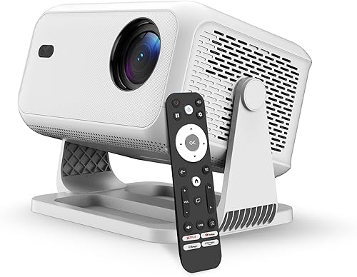 Netflix - Proyector inteligente oficial 4K con WiFi y Bluetooth, AI Auto Focus 800 ANSI 1080P Native Portable Outdoor Indoor Home Proyector de video