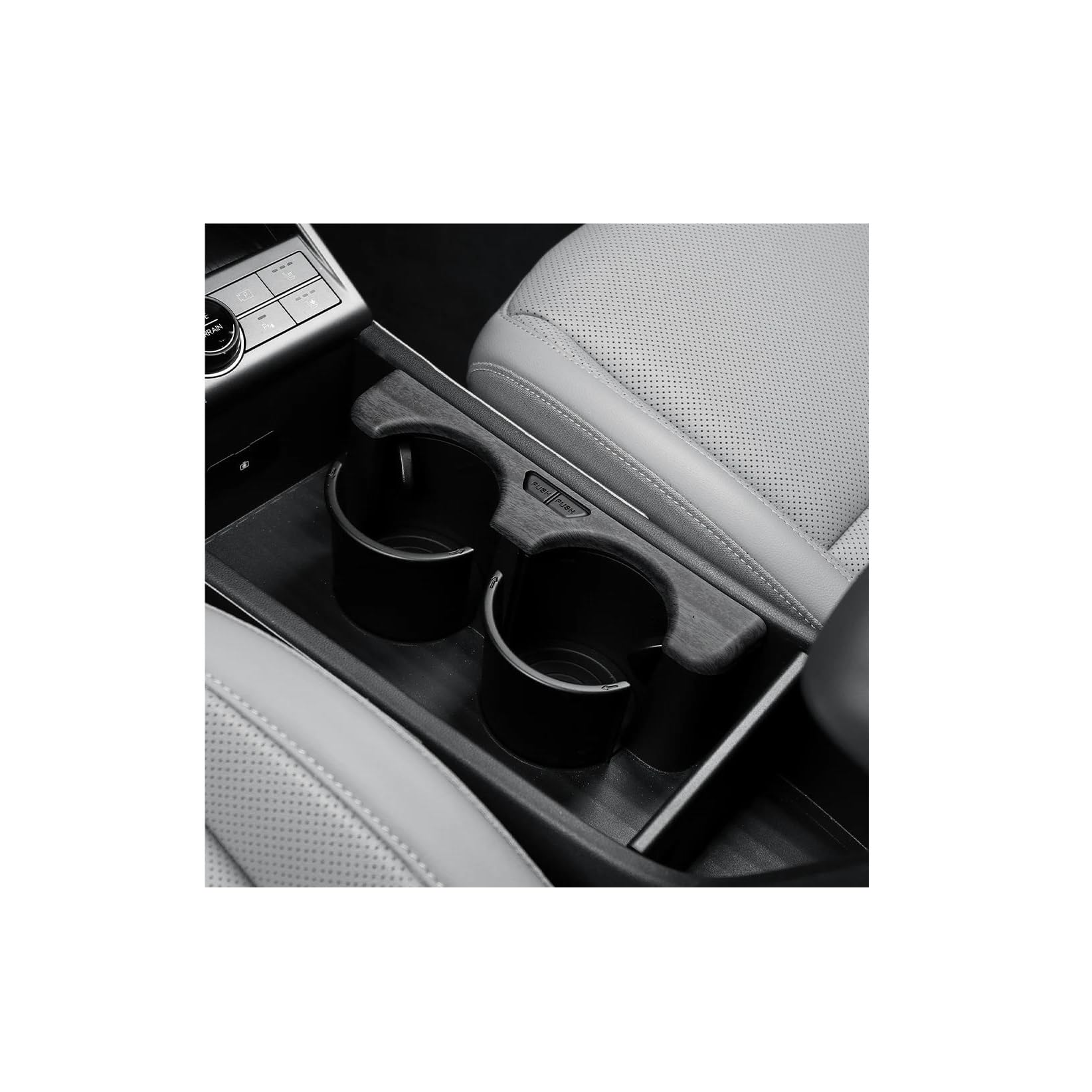 for Hyundai for Kona SX2 2024 2025 2026 Car Tuning Carbon Fiber Front Row Water Cup Cover LHD Interior Decal Trim(Wood Grain)