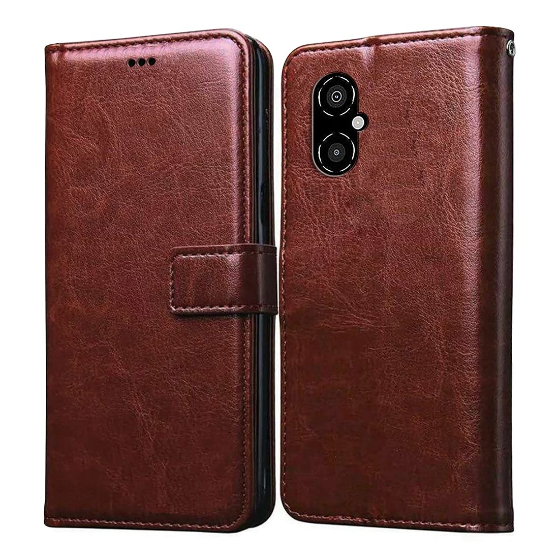 Casotec Flip Cover for Poco M4 5G | Premium Leather Finish | Inbuilt Pockets & Stand | Flip Case for Poco M4 5G (Brown) (B0B1X7WLPV) Amazon Price History, Amazon Price Tracker