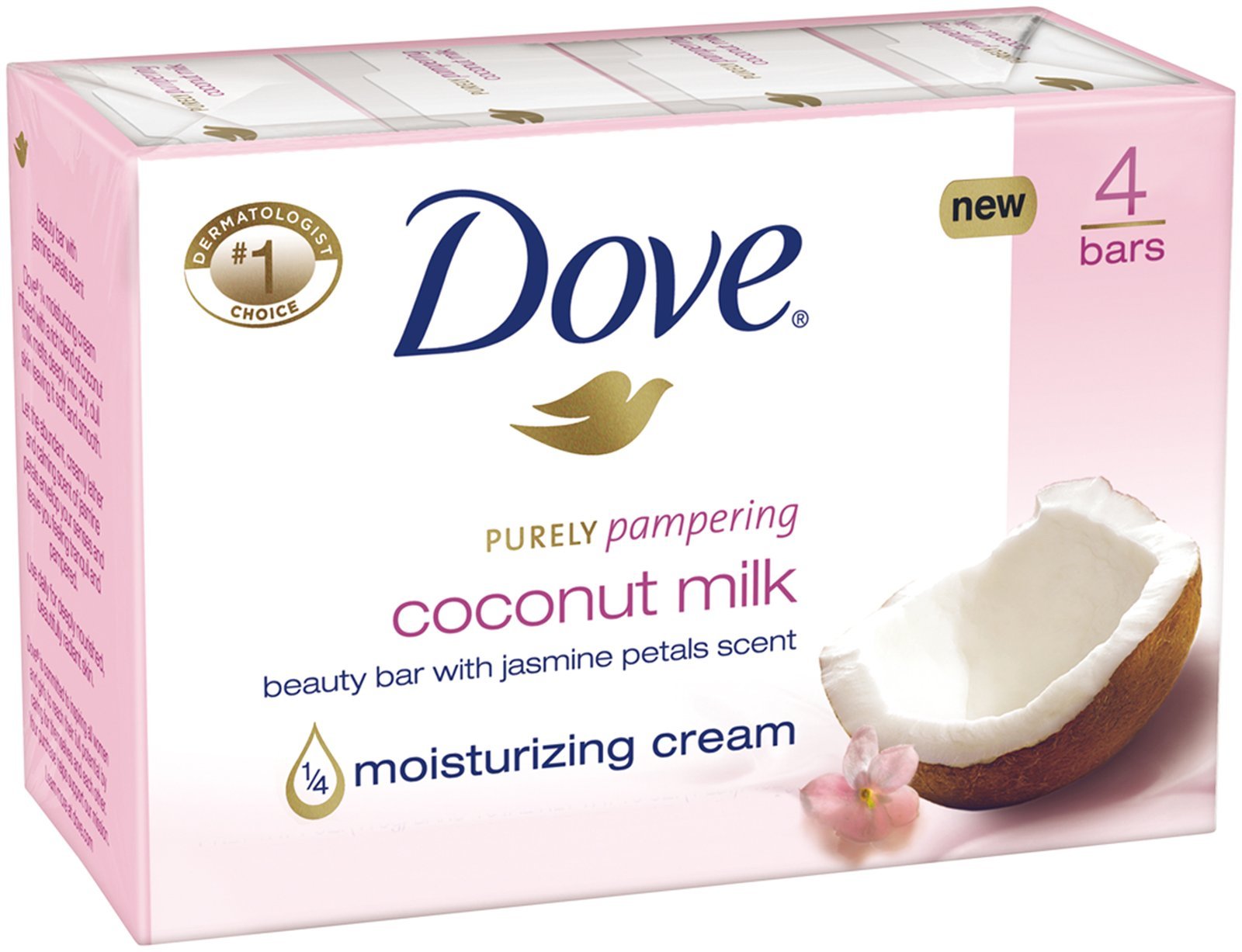 Dove Purely Pampering Beauty Bar - Coconut with Jasmine Petals - 4 oz - 4 ct