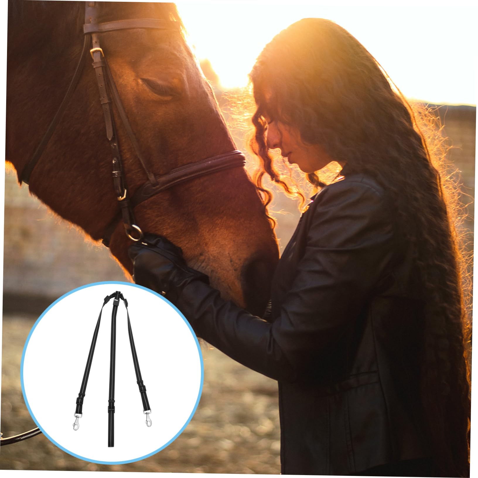 Correa LED para Caballo Negra, Correa de Tracción para Equitación | Carga Usb, Diseño Portátil, Pu Nailon y Carcasa Abs Smd, Aleación de Aluminio, para Aficionado Ecuestre Estilo Aleatorio