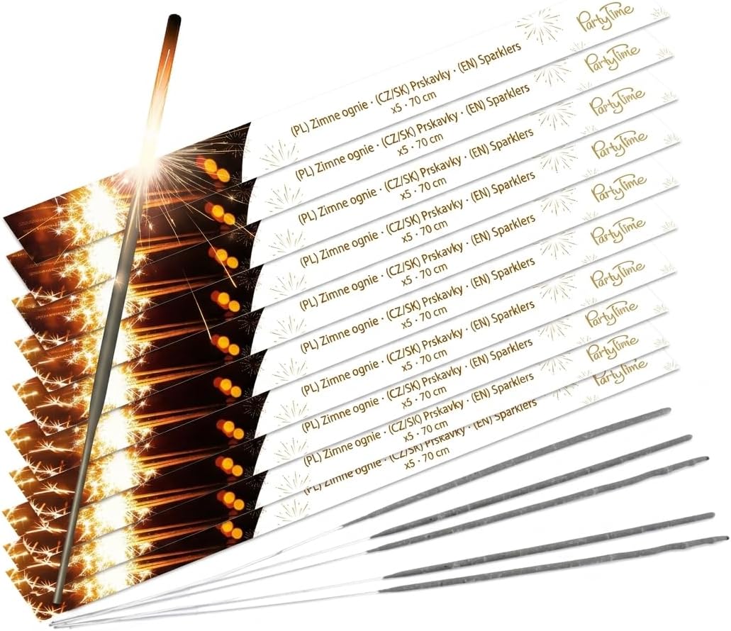 Cake Sparklers 70 cm (27") – 50 pcs Party Sparklers for Weddings, Birthdays & Celebrations – Safe Decorative Sparklers