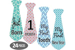 Mesmerico Baby Monthly Tie Necktie Stickers
