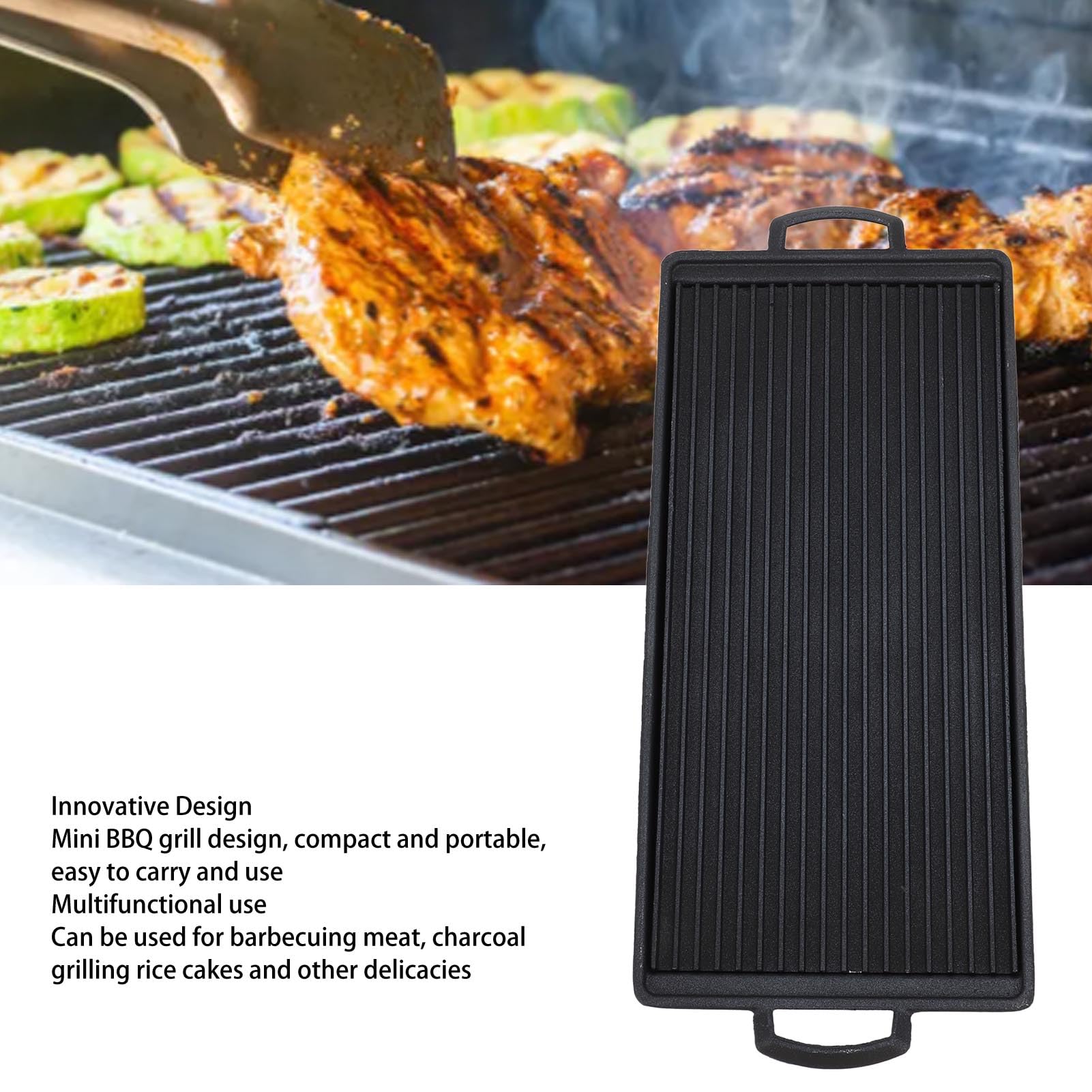 Mini Grill Przenośny Grill ze Stopu Aluminium Szybkie, Równomierne Ogrzewanie Piec do Grillowania na Węgiel Drzewny Kompaktowa Kuchenka Stołowa na Spotkania Rodzinne Pikniki Kempingowe (38