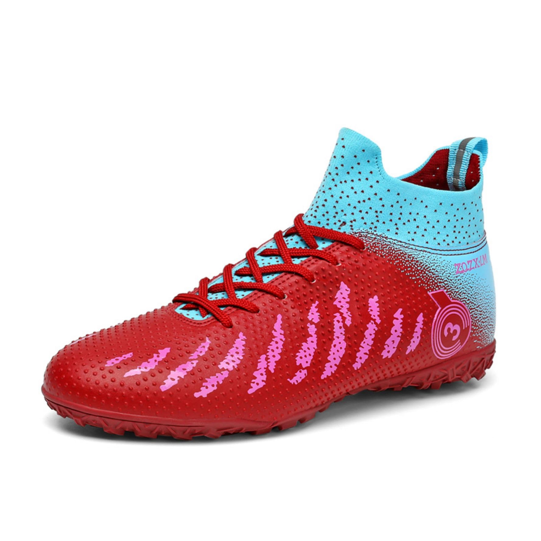 Football Boots Mens High Top Spikes Boys Shoes Professional Athletic Sports Shoes Outdoor Grass Training Shoes Breathable Wearable Teenage Football Shoes Students Kick Shoes