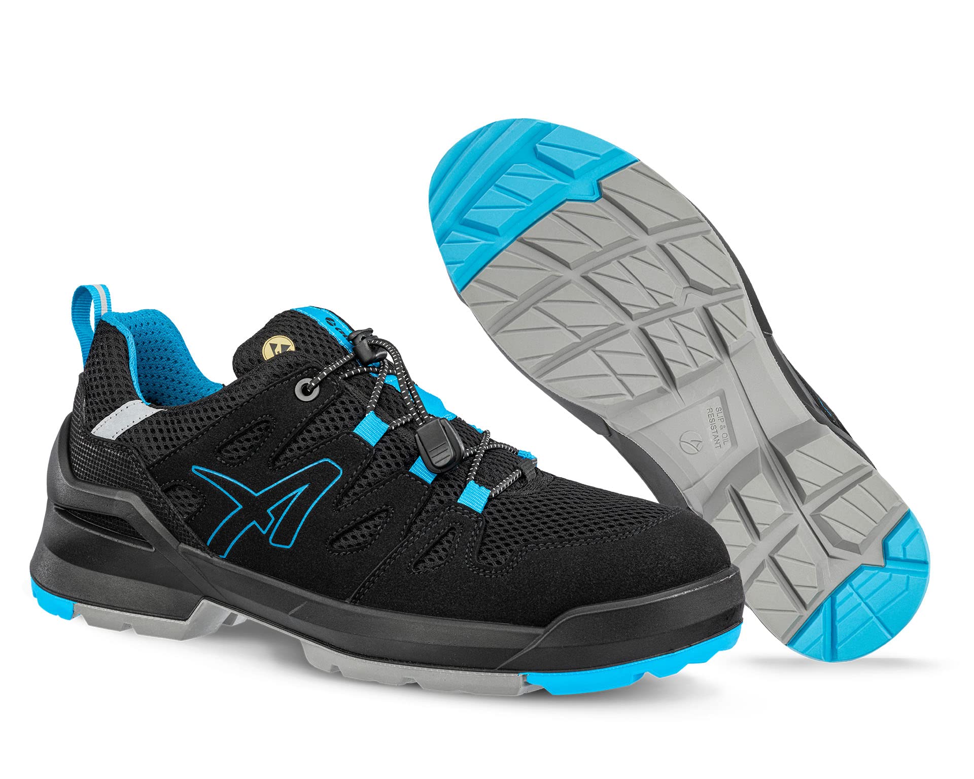 ALBATROS Fastpack Low S1PL ESD FO SR Unisex Zapatos de seguridad antideslizantes sin metal vegano tapa de fibra de vidrio zapatos de trabajo