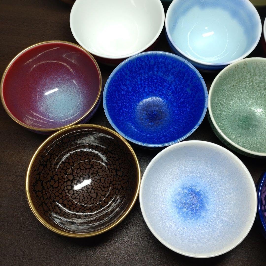 Amazon.co.jp: 馬場真右衛門 作 天目形 ぐい呑 16客セット : ホーム