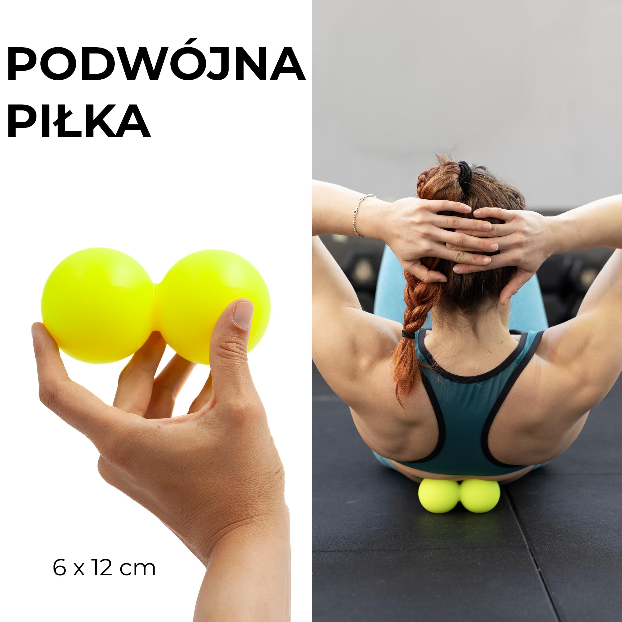 KALAHARI Zestaw Piłek do Masażu, 4 w 1, plus Ebook z ćwiczeniami - Podwójna Piłka, z kolcami Jeż, Lacrosse, Elastyczna Taśma i Torba - do Punktów Spustowych i Masażu Mięśni i Mięśniowo-Powięziowego