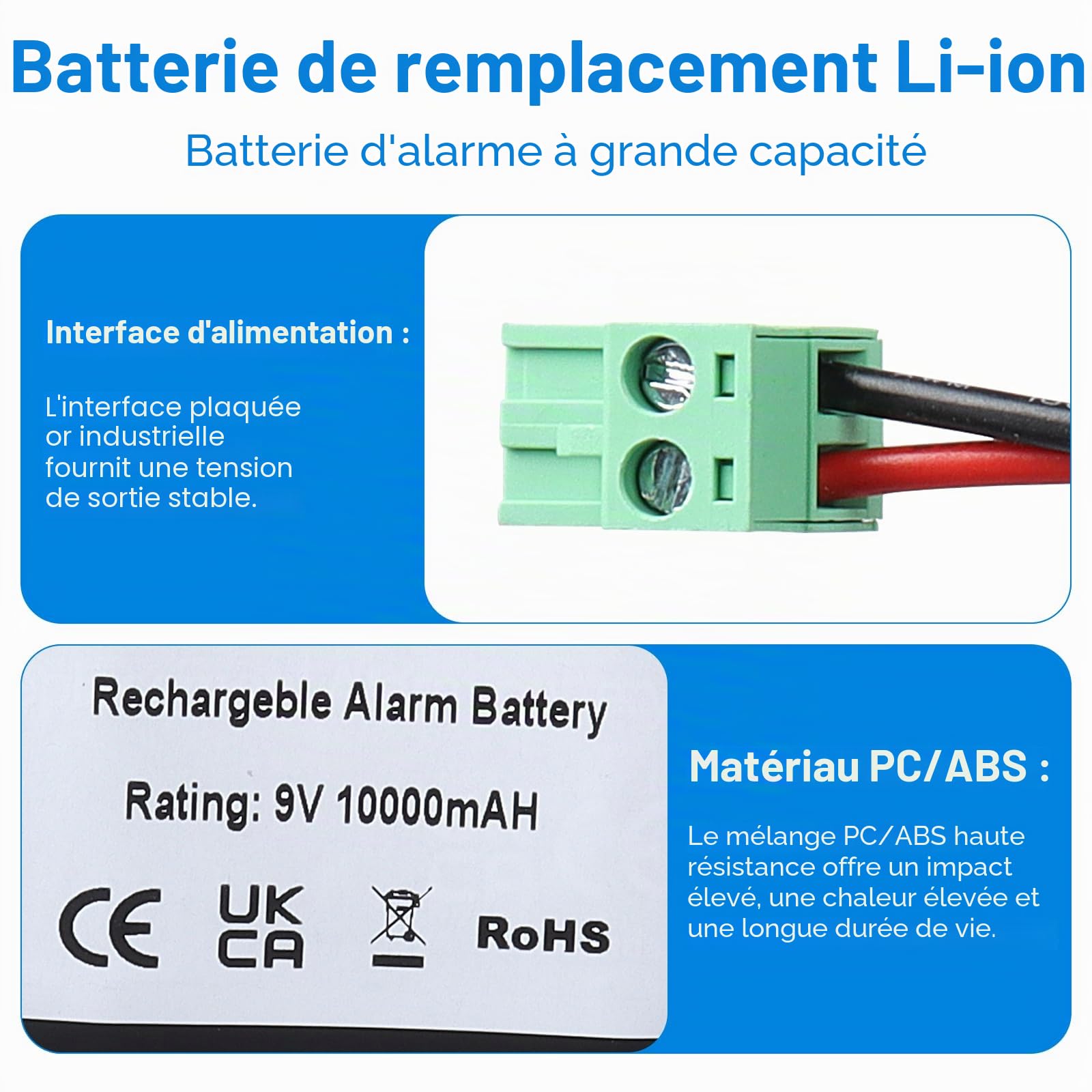 Pack Batterie BPX Compatible avec Sirène Extérieure Delta Dore SEFRX, Sirène SEFRX 6416204, Compatible avec Les Sirènes Tyxal SIRX, SERX, SEFX, SEFRX, Syderal SE