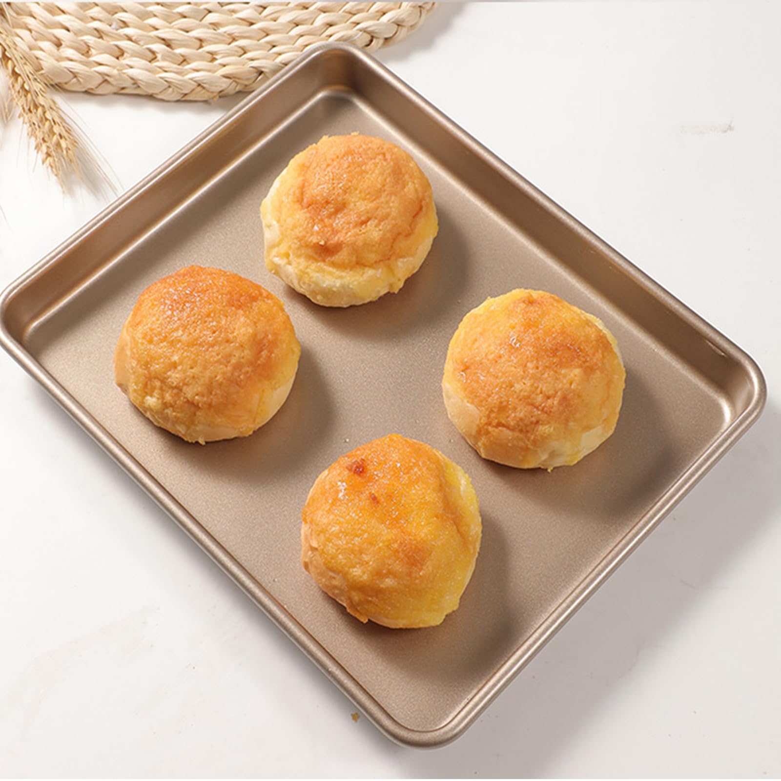 3-teiliges Edelstahl Backblech Set, Backformen Set – Nicht-toxisches Backzubehör für Ofen (Rechteckige Kuchenformen, Brownies, Lasagne) | Spülmaschinenfest & Hochwertiges Ofenzubehör (3er Set)
