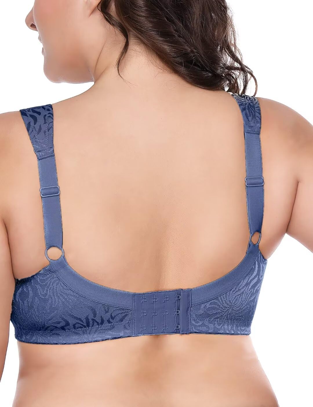 Deyllo Women's Full Coverage Plus Size Comfort Minimizer Bra Wirefree Non Padded - Image 3