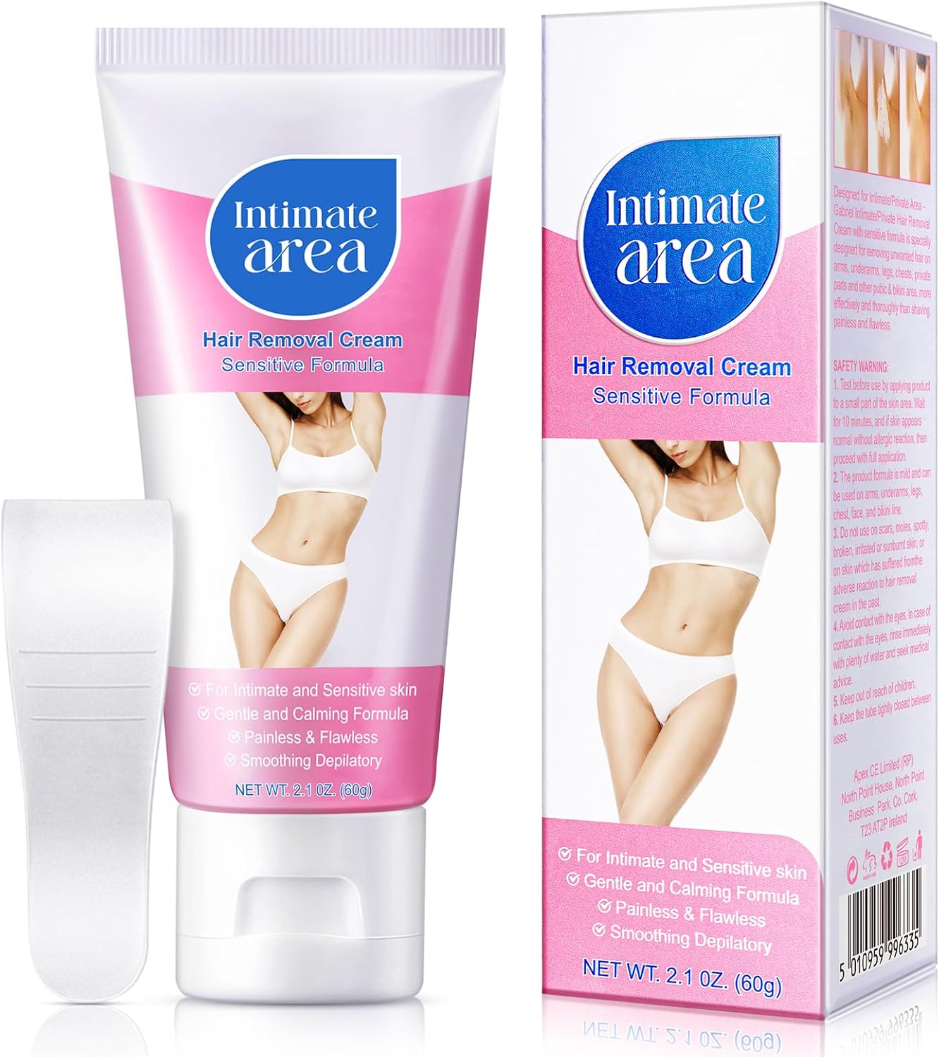 Hair Removal Cream, Intimate/Private Hair Remover, Extra Gentle Depilatory Cream for Sensitive Formula With Painless & Flawless,Bikini,Genitals,Armpits,Legs,Body,Shaving Cream For Women, 60g