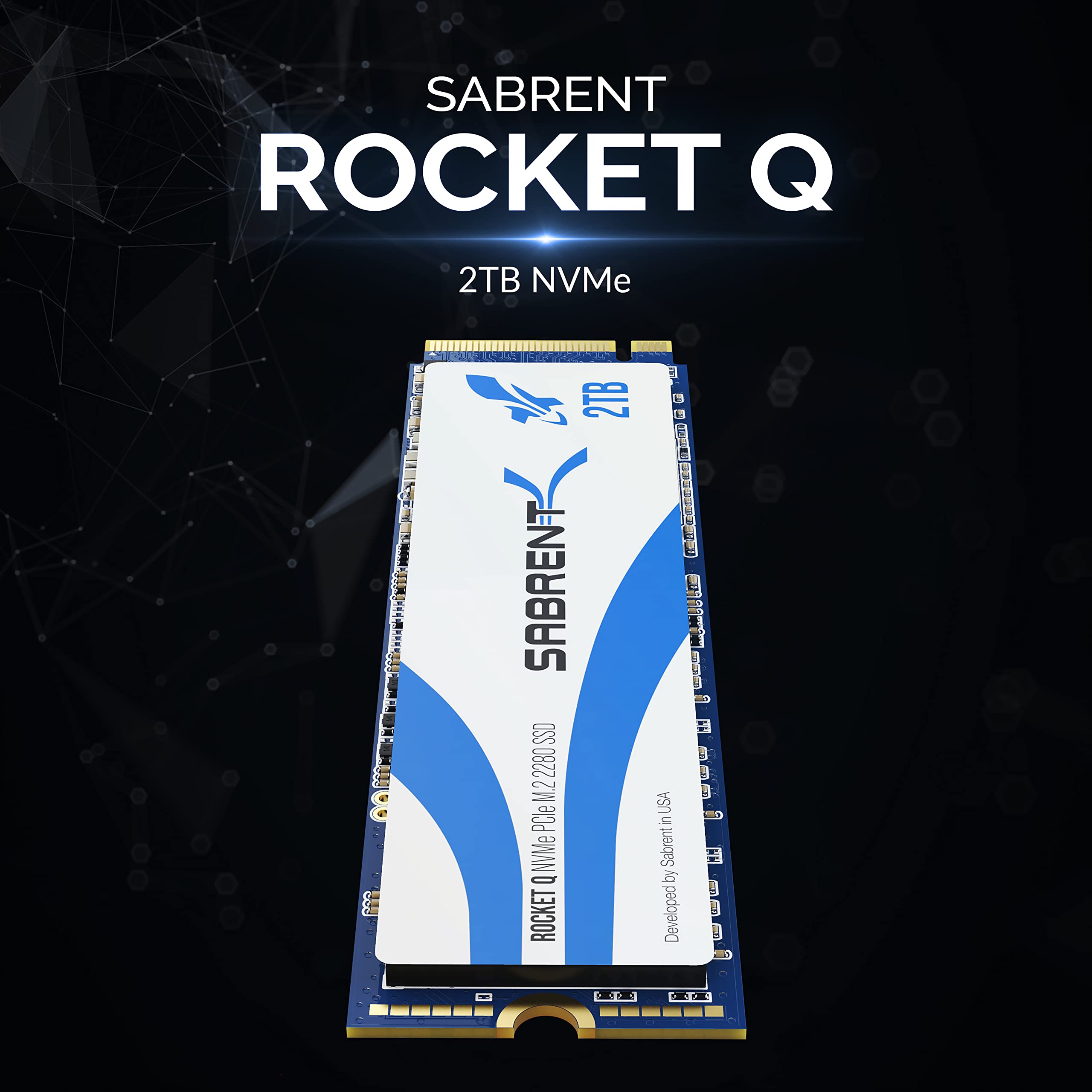Sabrent M.2 NVMe SSD 2TB, Internes Solid State 3200 MB/s 