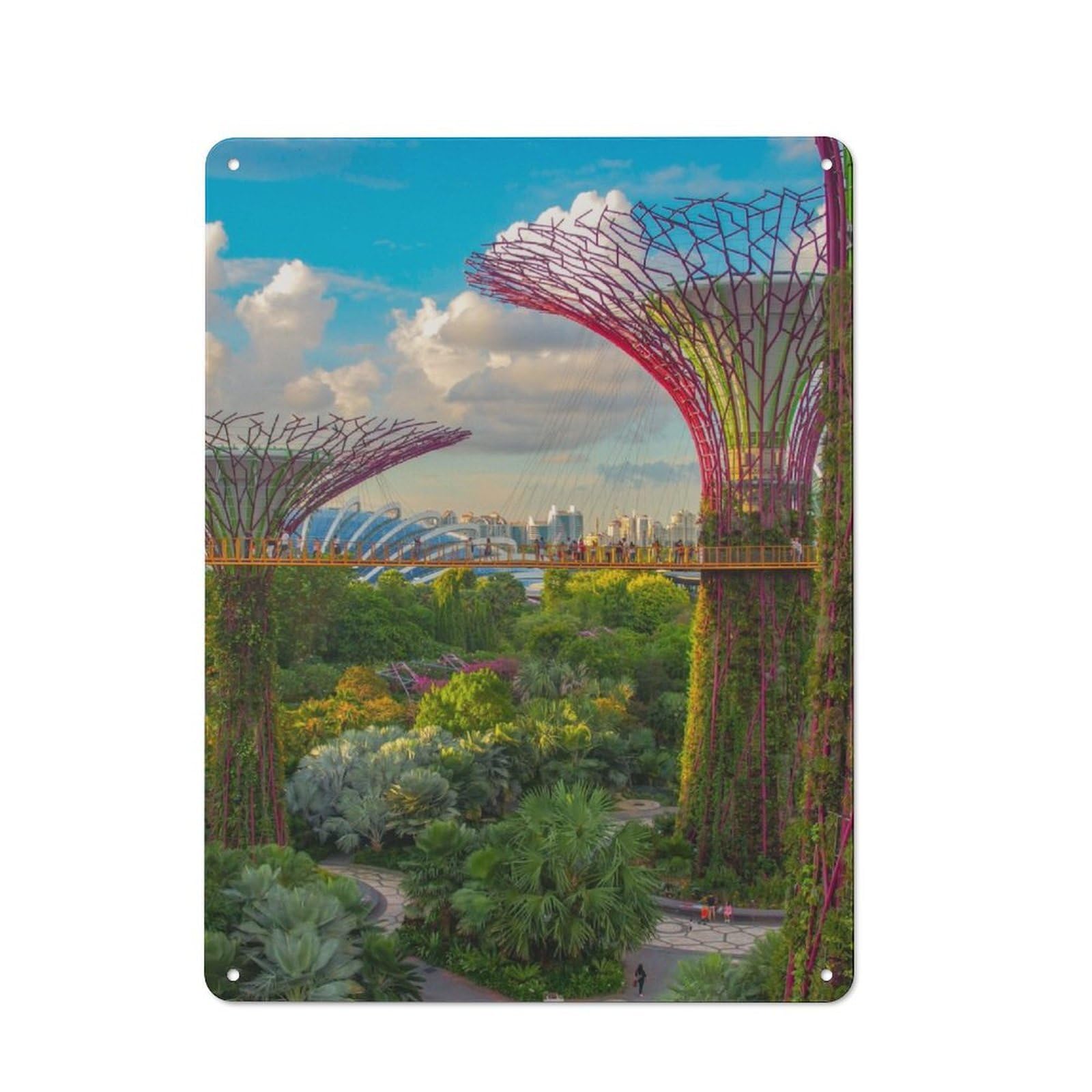 Junmoney Singapore Metal Plaque 40X30cm With For Garage Wall, Retro Decor, For Themed Interiors In Garages And Workshops