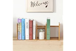 Maydear Bamboo Desktop Bookshelf: Expandable Desk Organizer and Tabletop Bookcase