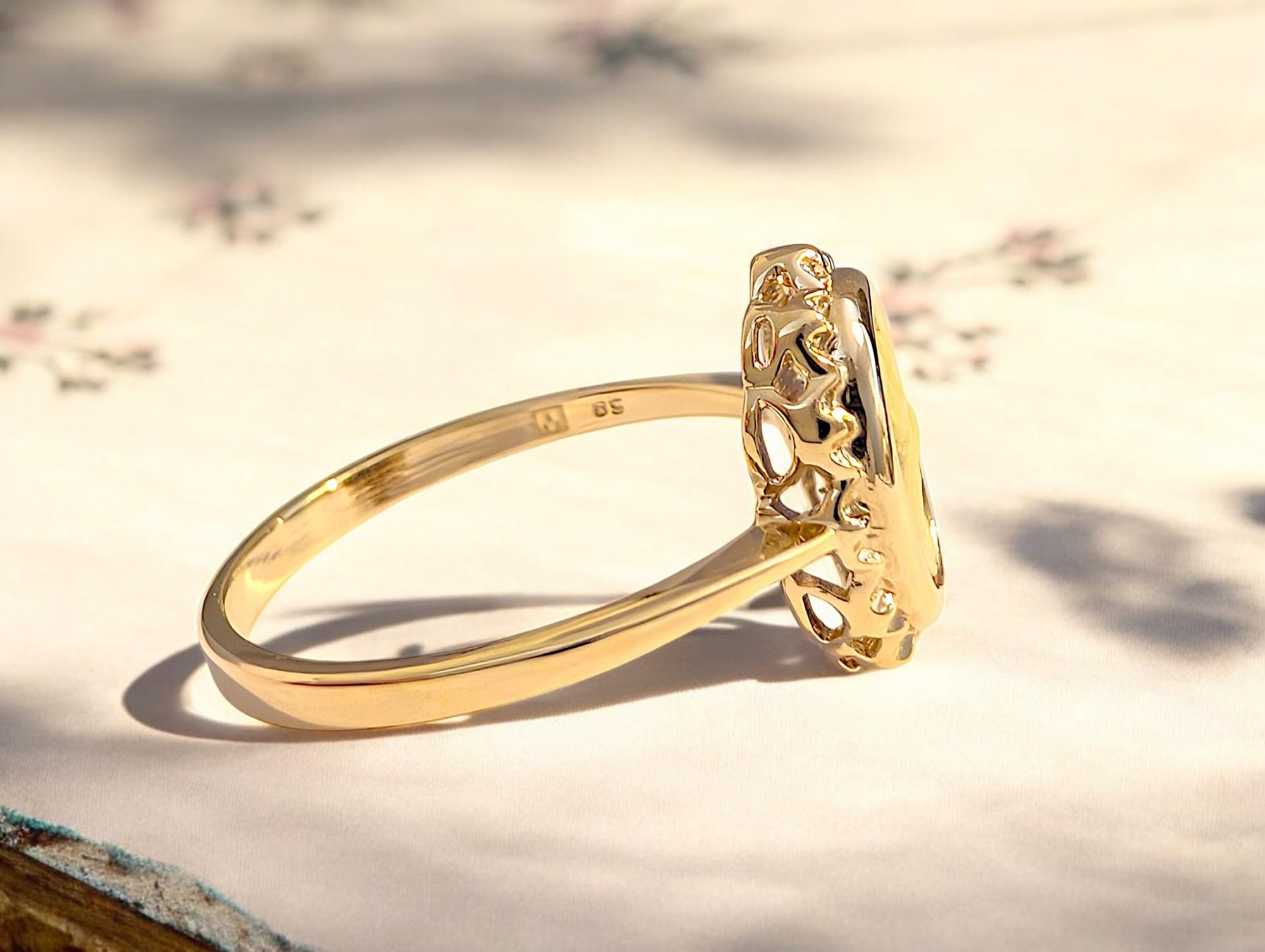 Bague Femme Camé bleu Plaqué Or 18 carats - Neuve - Taille au choix