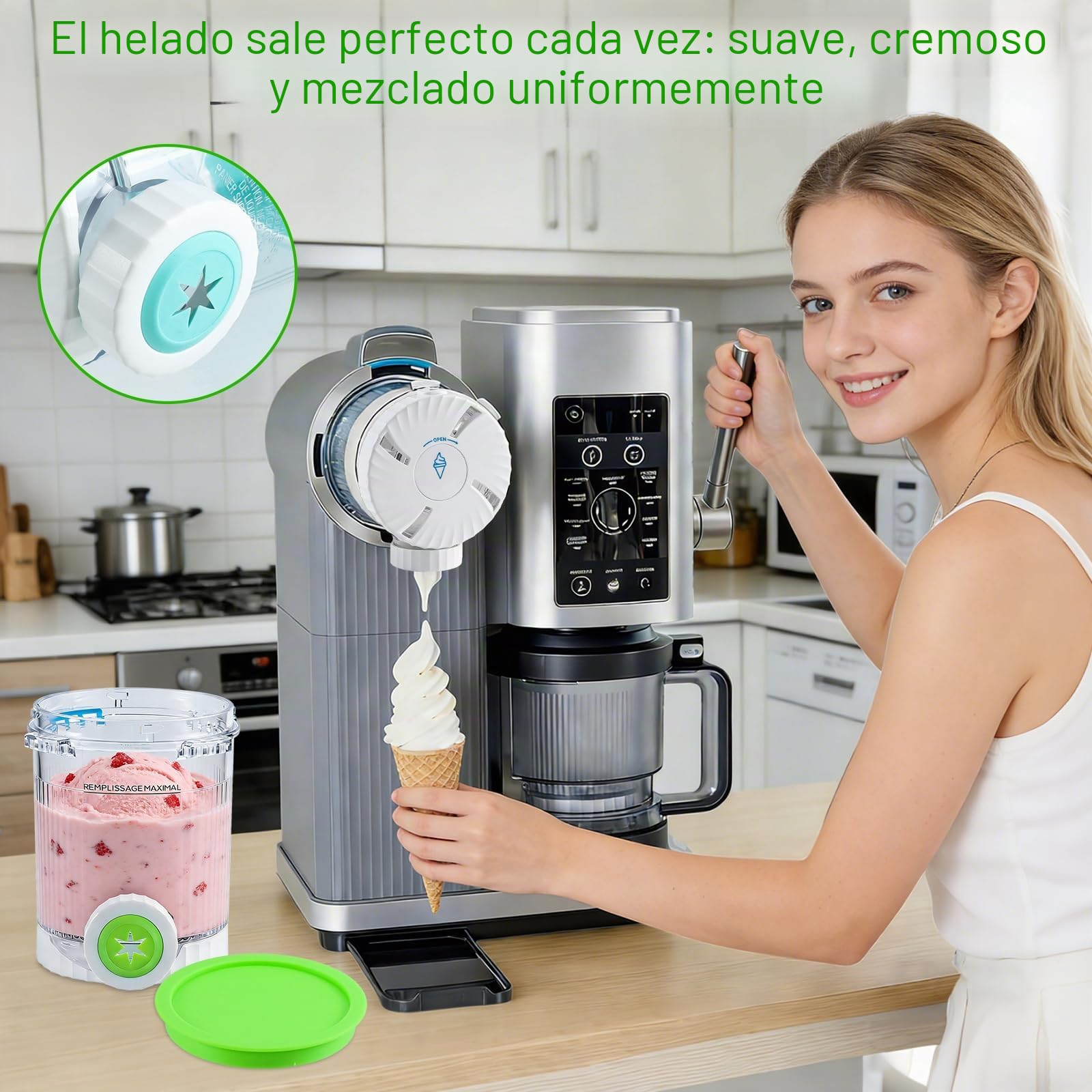 Qingning 4pcs Recipiente para Ninja Swirl Creami,480ML Recipiente de Helado | para Ninja Creami Swirl NC701 y NC700 Series, Recipientes para Helado con Tapa, Libres de BPA, Apto para Lavavajillas