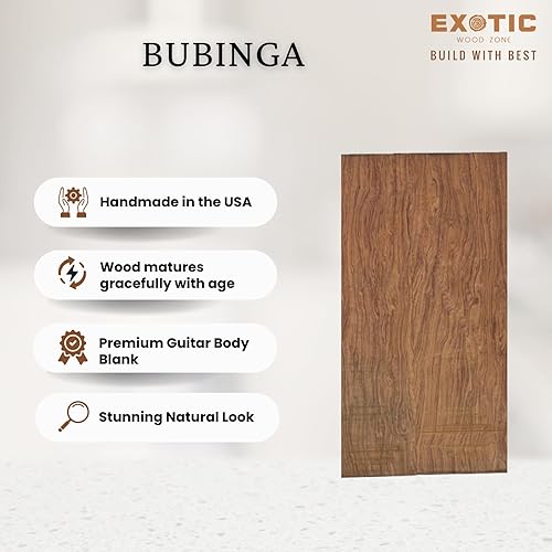 Miniatura 4 de Exotic Wood Zone Bubinga - Guitarra eléctrica y bajo musical Luthier Tonewood Body Blanks  21" x 14" x 1-34" - Pegado cepillado (3 piezas)