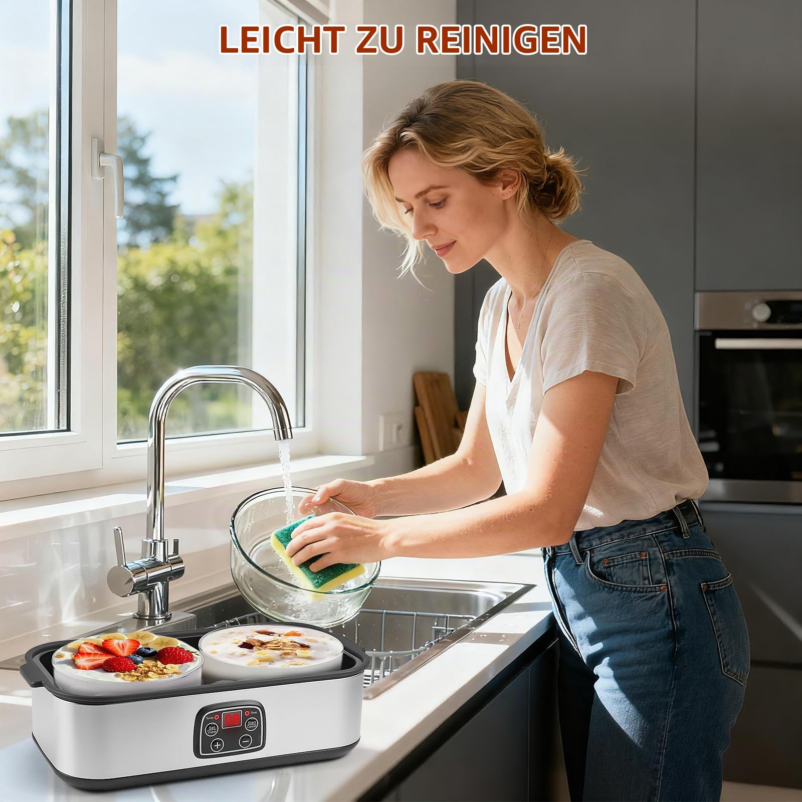 Joghurtbereiter Elektrischer Joghurt LED Timer Marmelade Eis
